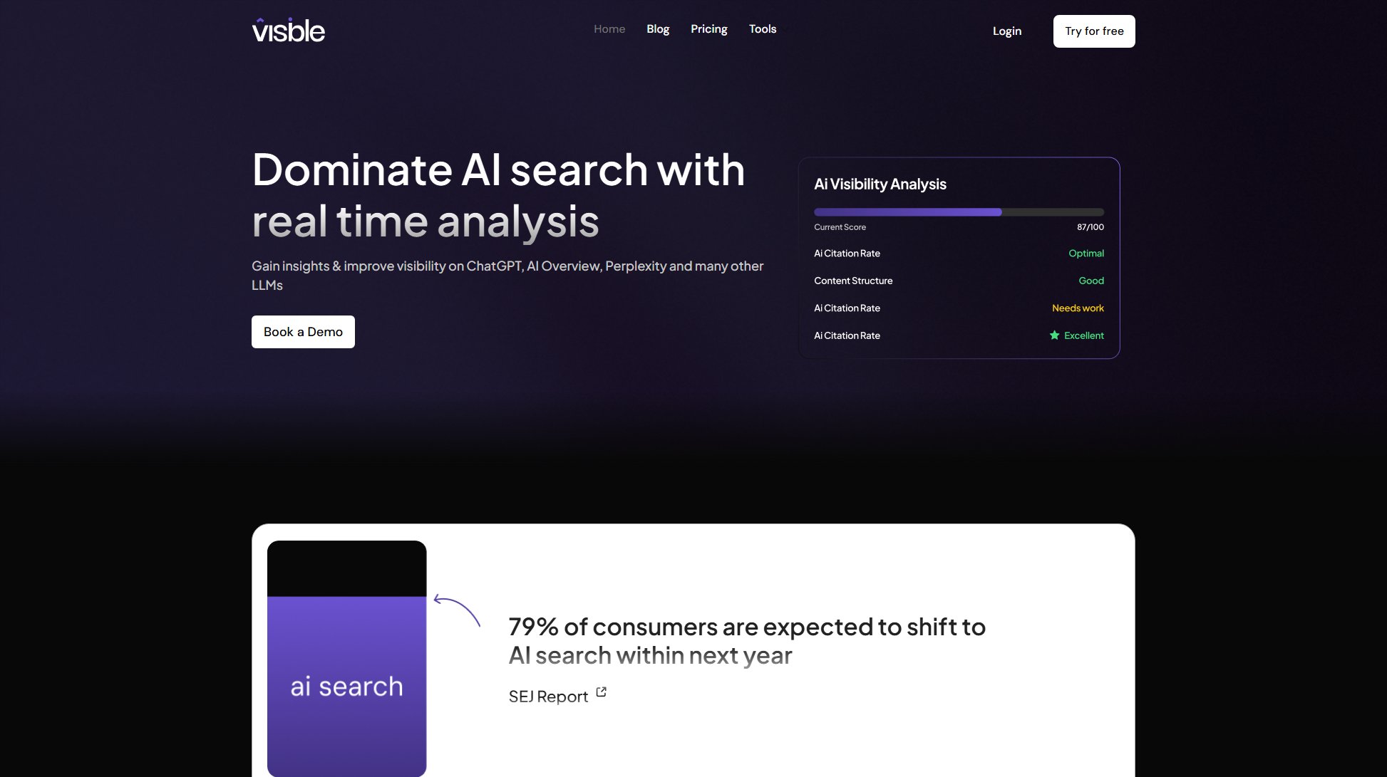 Visble.ai Visble.ai Interface & Screenshots Visble.ai Visble.ai Interface & Screenshots