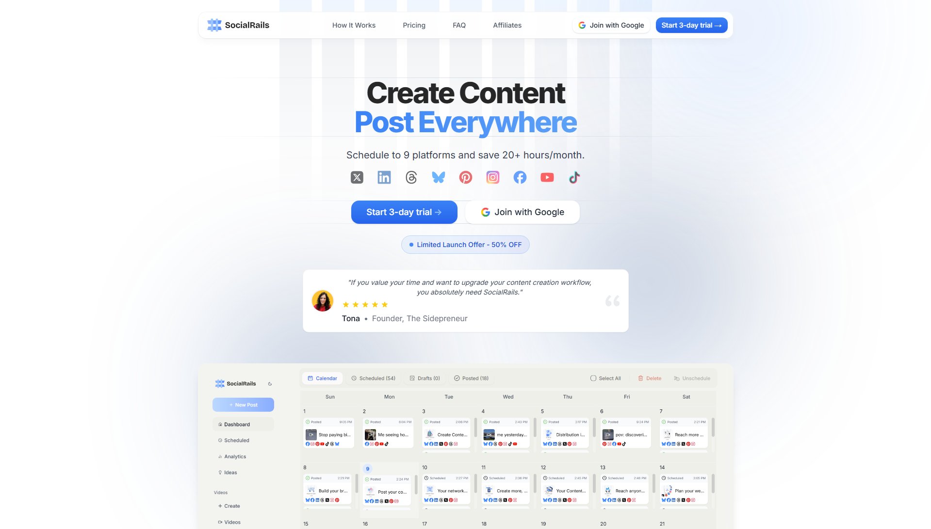 SocialRails SocialRails Interface & Screenshots