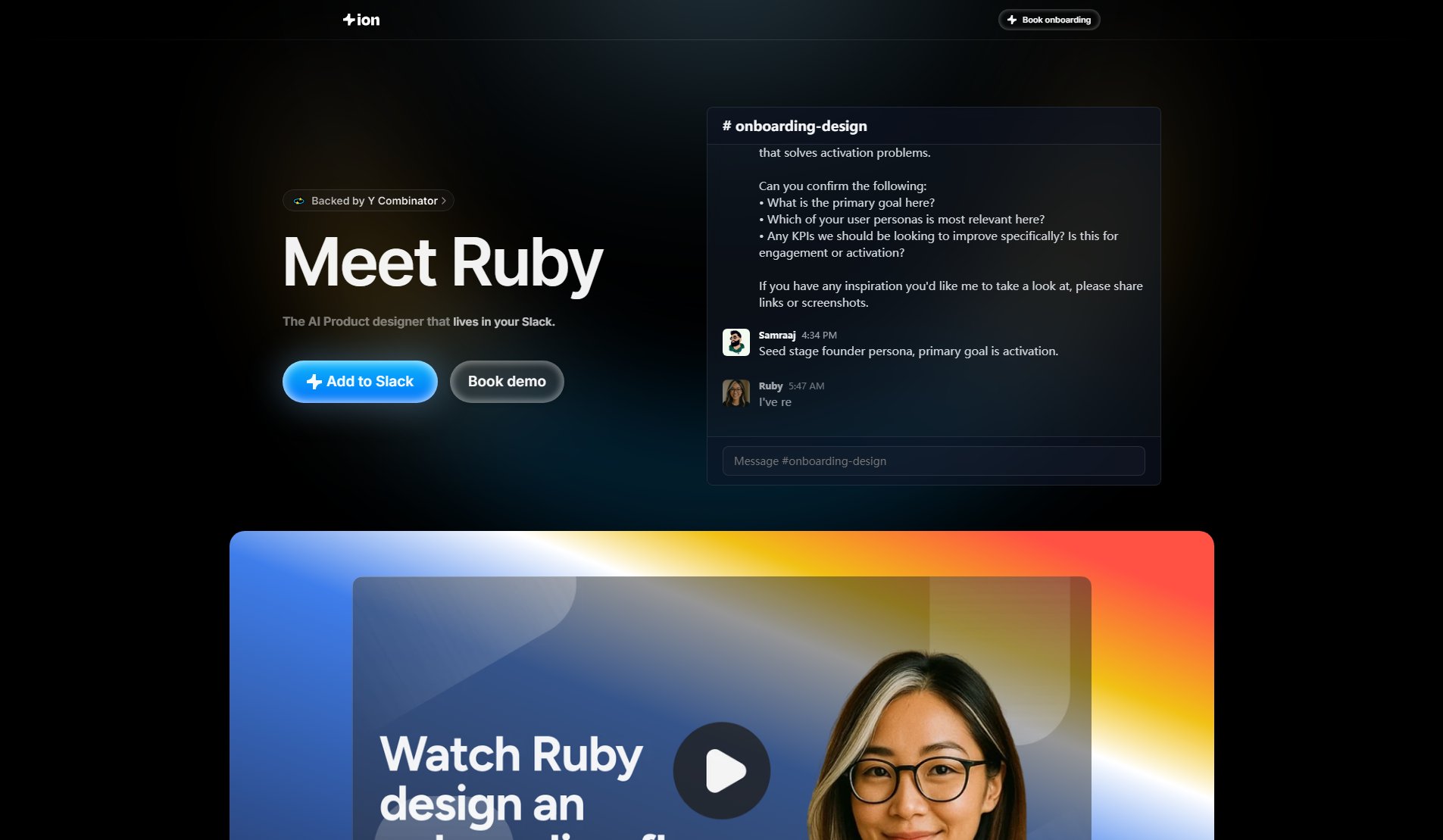 Ruby, the AI Product Designer Ruby, the AI Product Designer Interface & Screenshots
