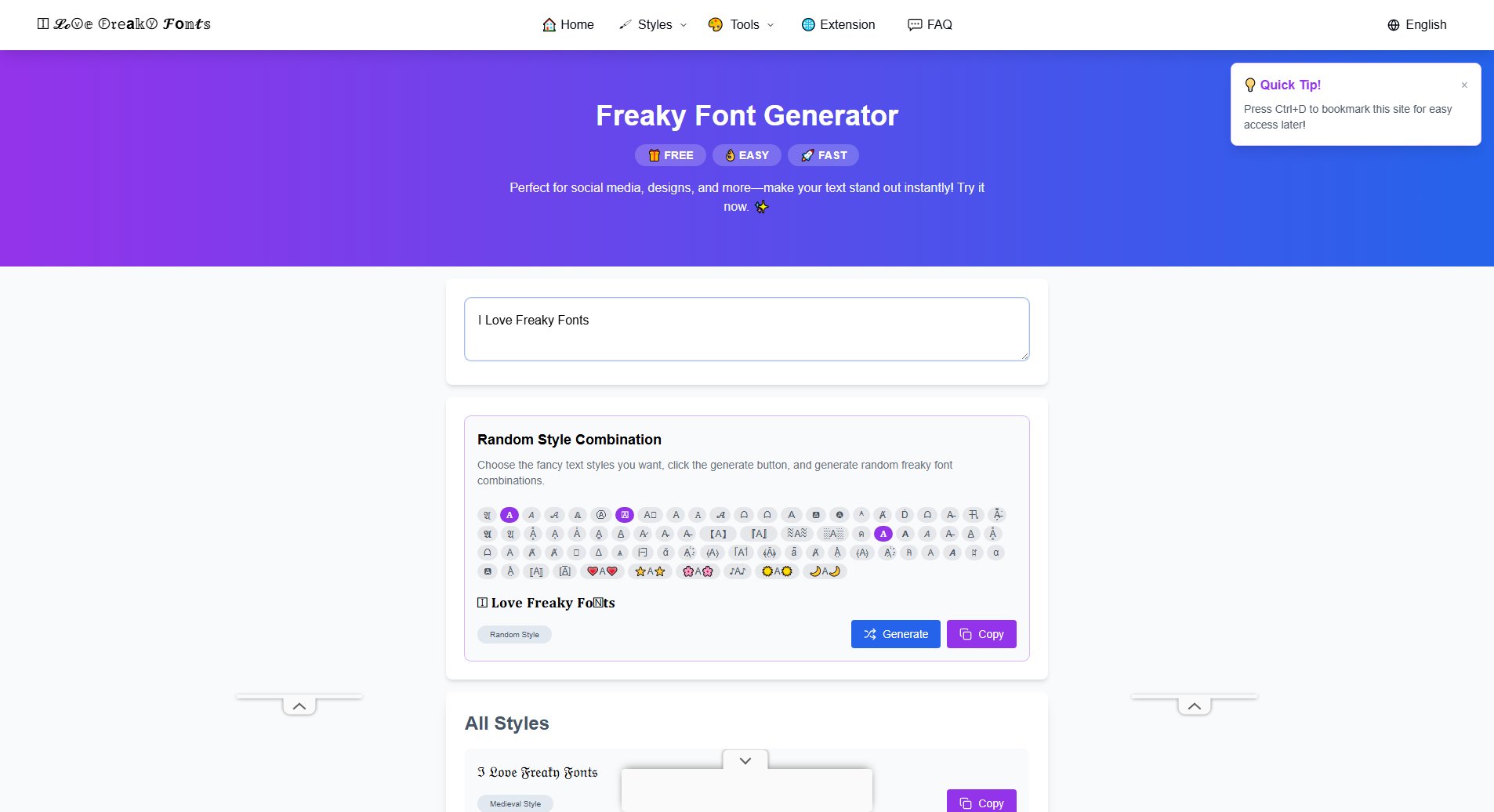 Freaky Font Generator Freaky Font Generator Interface & Screenshots Freaky Font Generator Freaky Font Generator Interface & Screenshots