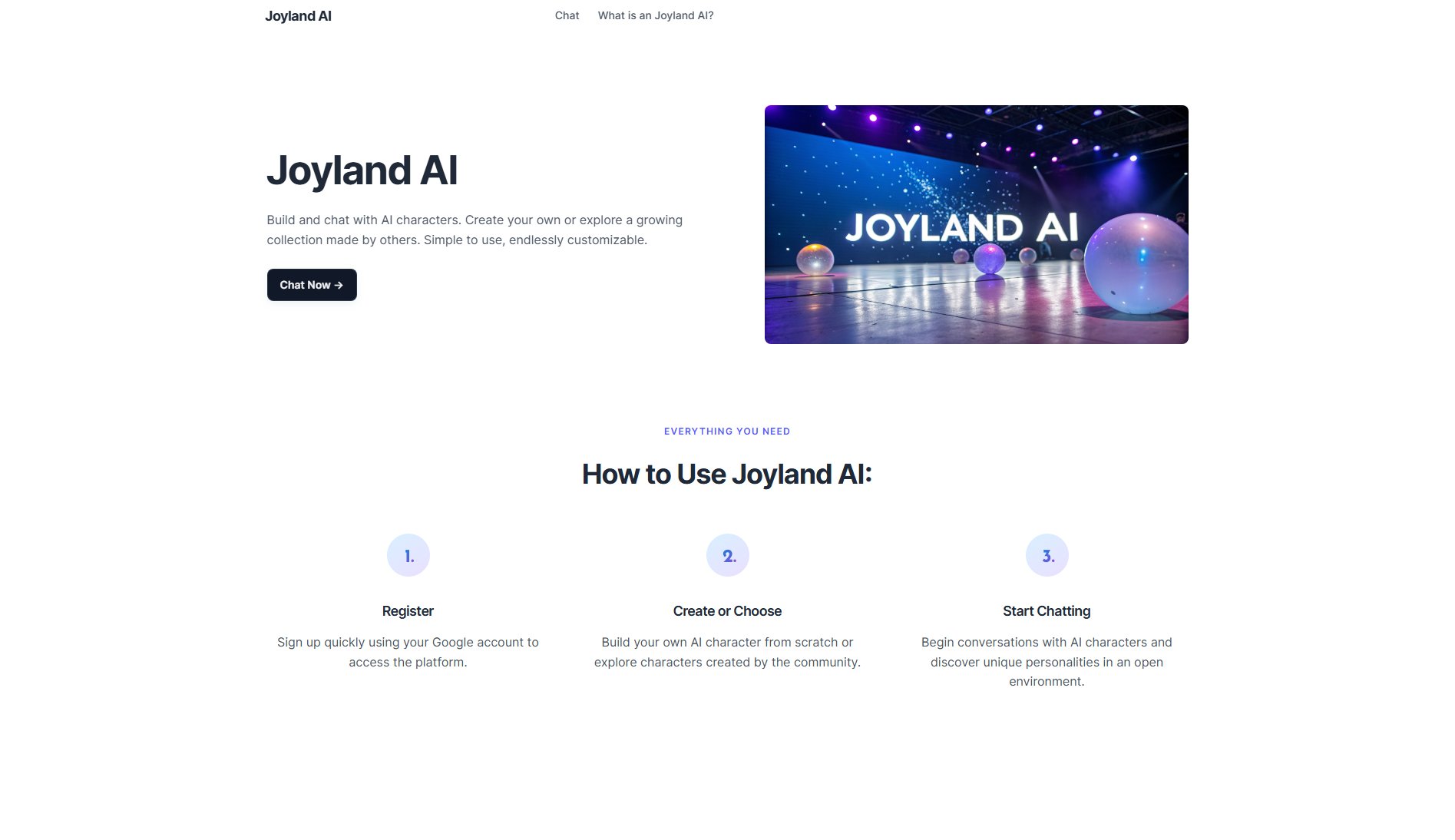 Joyland AI Joyland AI Interface & Screenshots Joyland AI Joyland AI Interface & Screenshots