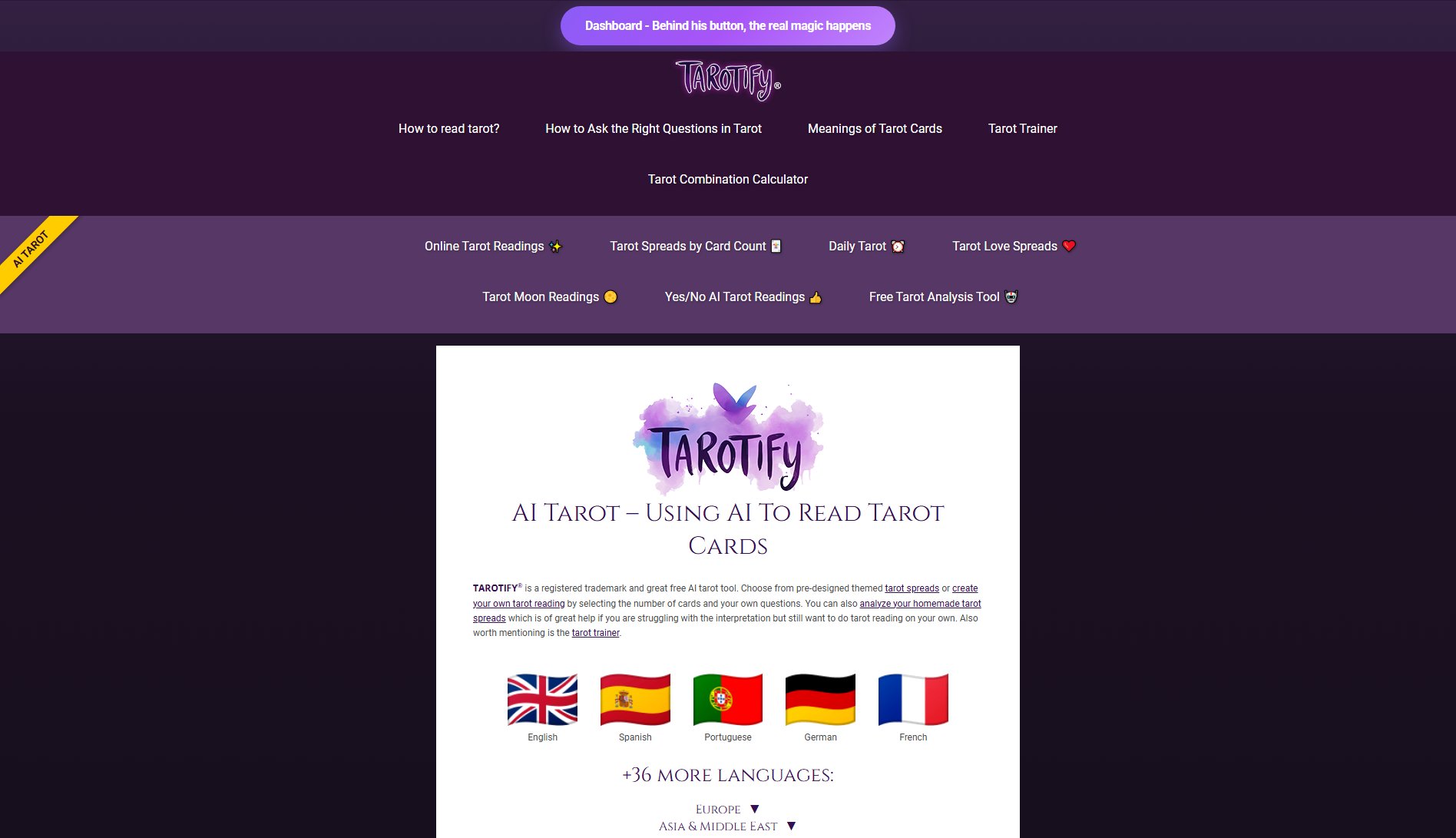 TAROTIFY®.ai TAROTIFY®.ai Interface & Screenshots TAROTIFY®.ai TAROTIFY®.ai Interface & Screenshots