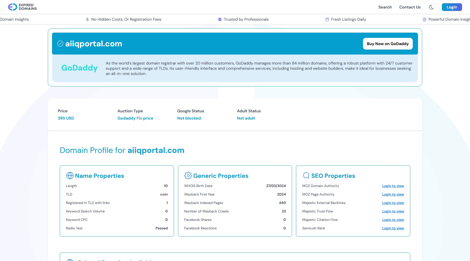 ExpiredDomains.com ExpiredDomains.com Interface & Screenshots