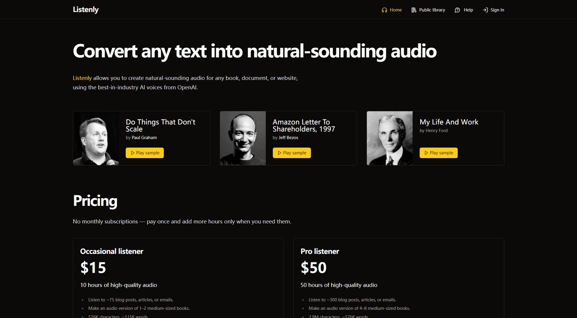 Listenly Listenly Interface & Screenshots Listenly Listenly Interface & Screenshots