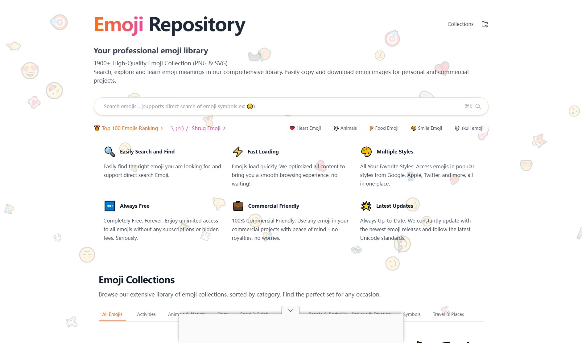 Emoji Repository Emoji Repository Interface & Screenshots