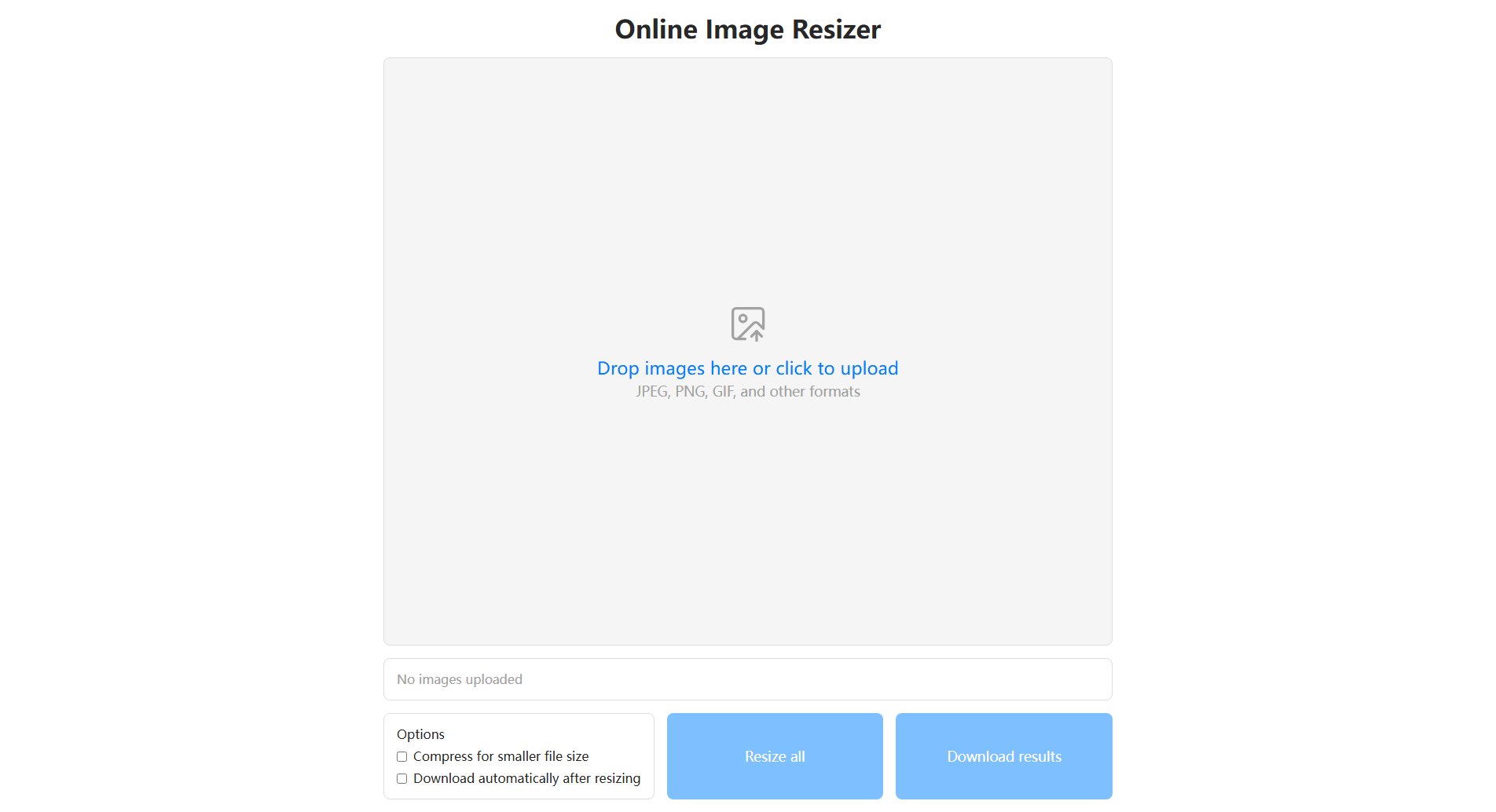 Image Resizer Image Resizer Interface & Screenshots