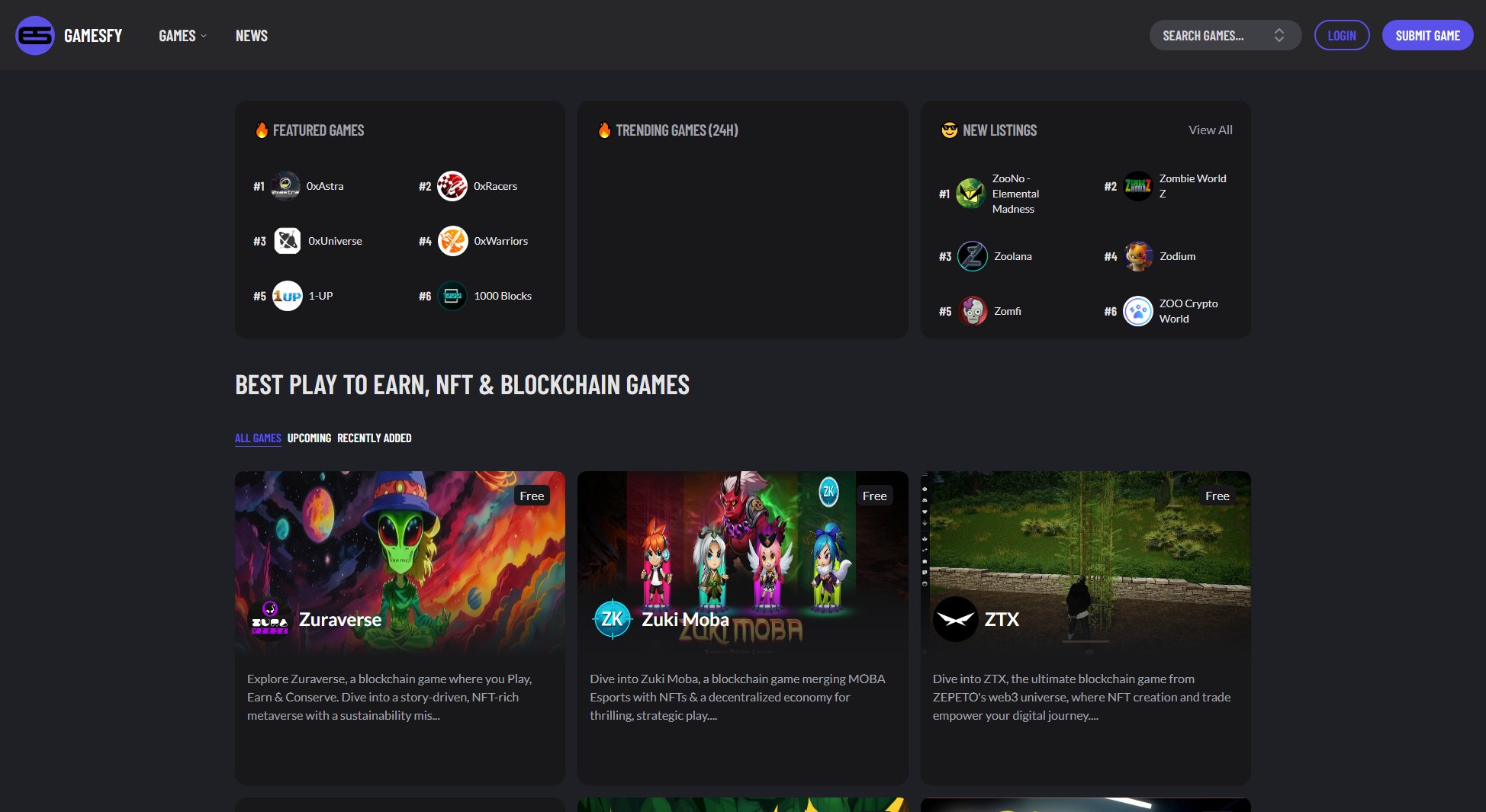 Gamesfy Gamesfy Interface & Screenshots