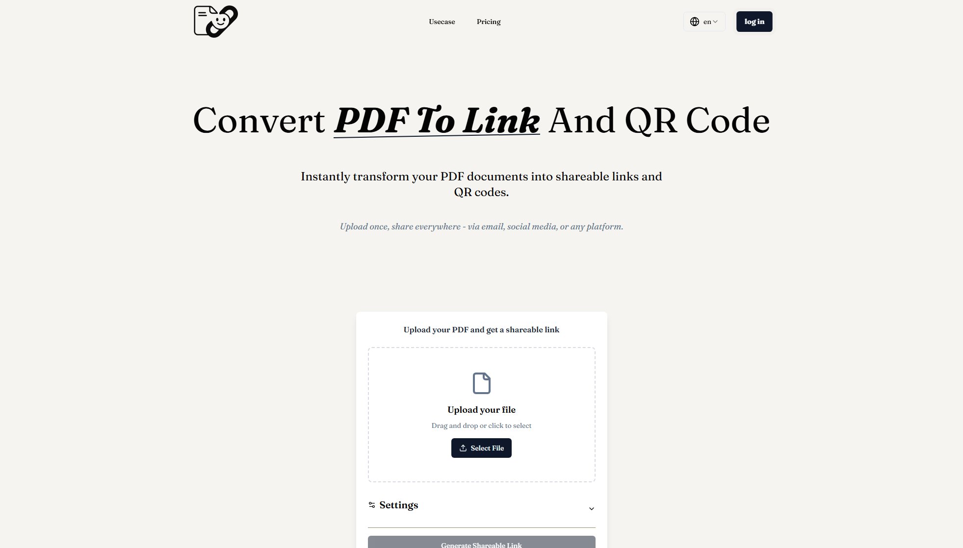 Free PDF to Link Online Converter Screenshot