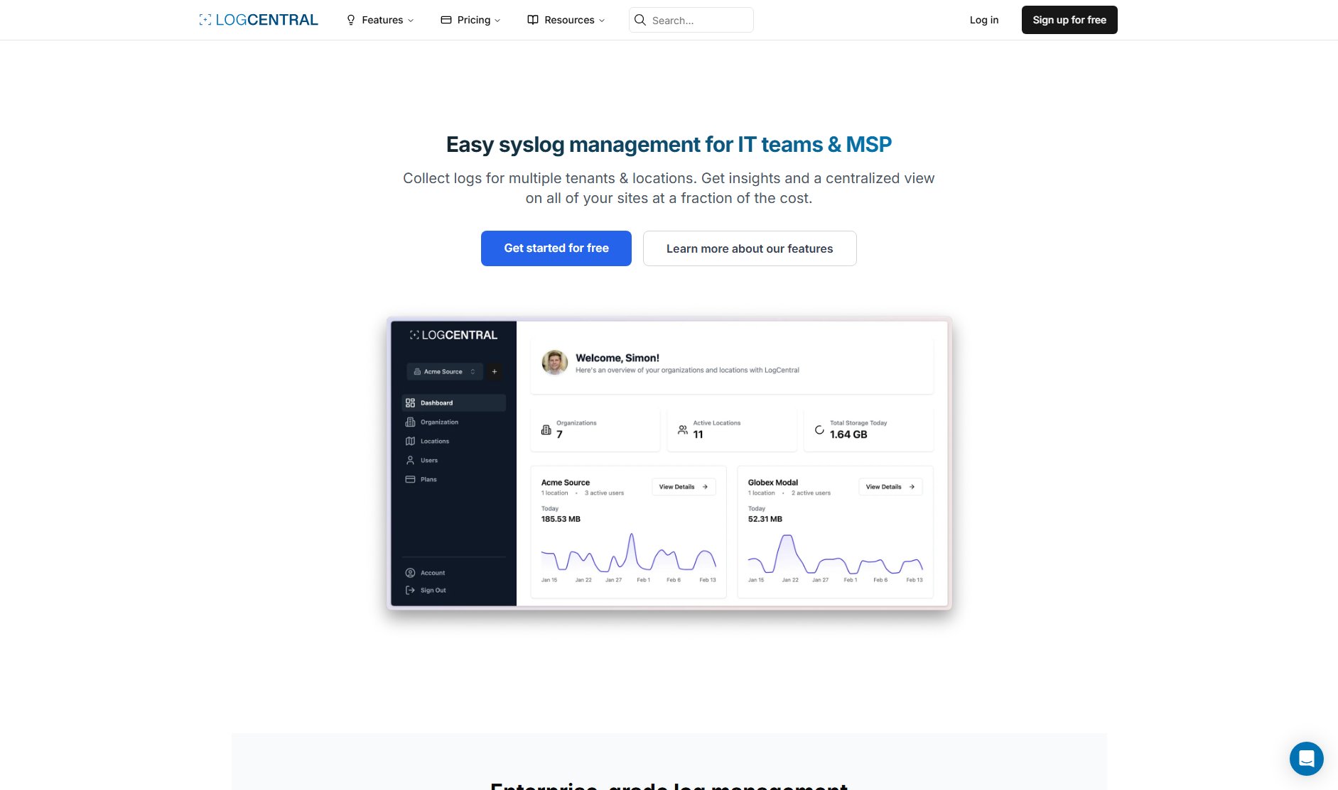LogCentral LogCentral Interface & Screenshots LogCentral LogCentral Interface & Screenshots