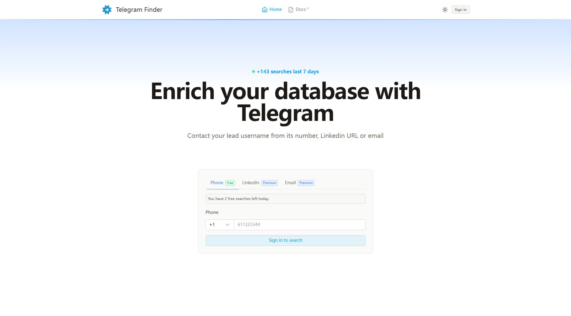 Telegram Finder Screenshot Telegram Finder Screenshot
