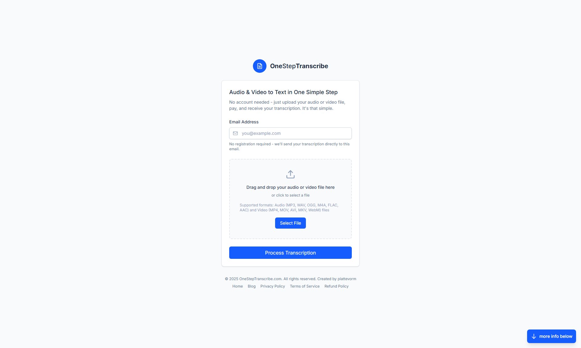 Instant No-Login Audio & Video to Text Converter Instant No-Login Audio & Video to Text Converter Interface & Screenshots