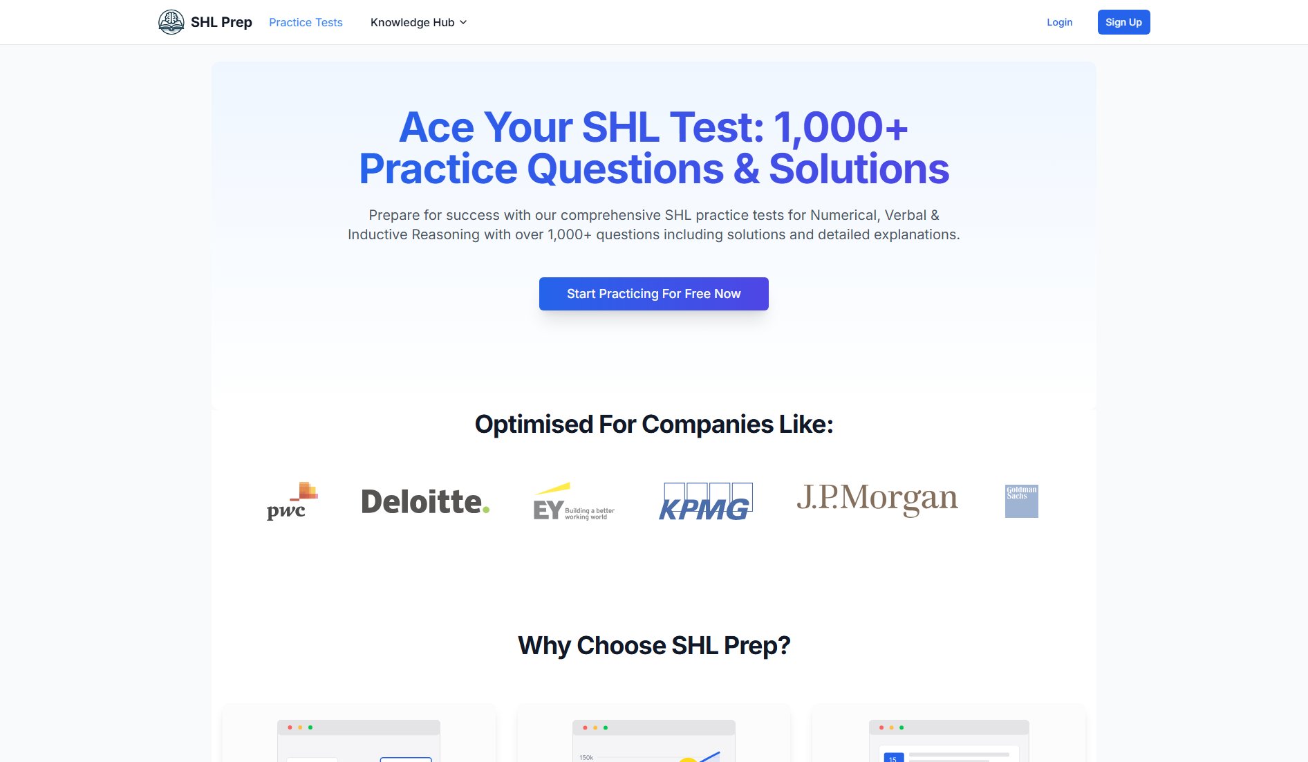 SHL Prep SHL Prep Interface & Screenshots SHL Prep SHL Prep Interface & Screenshots