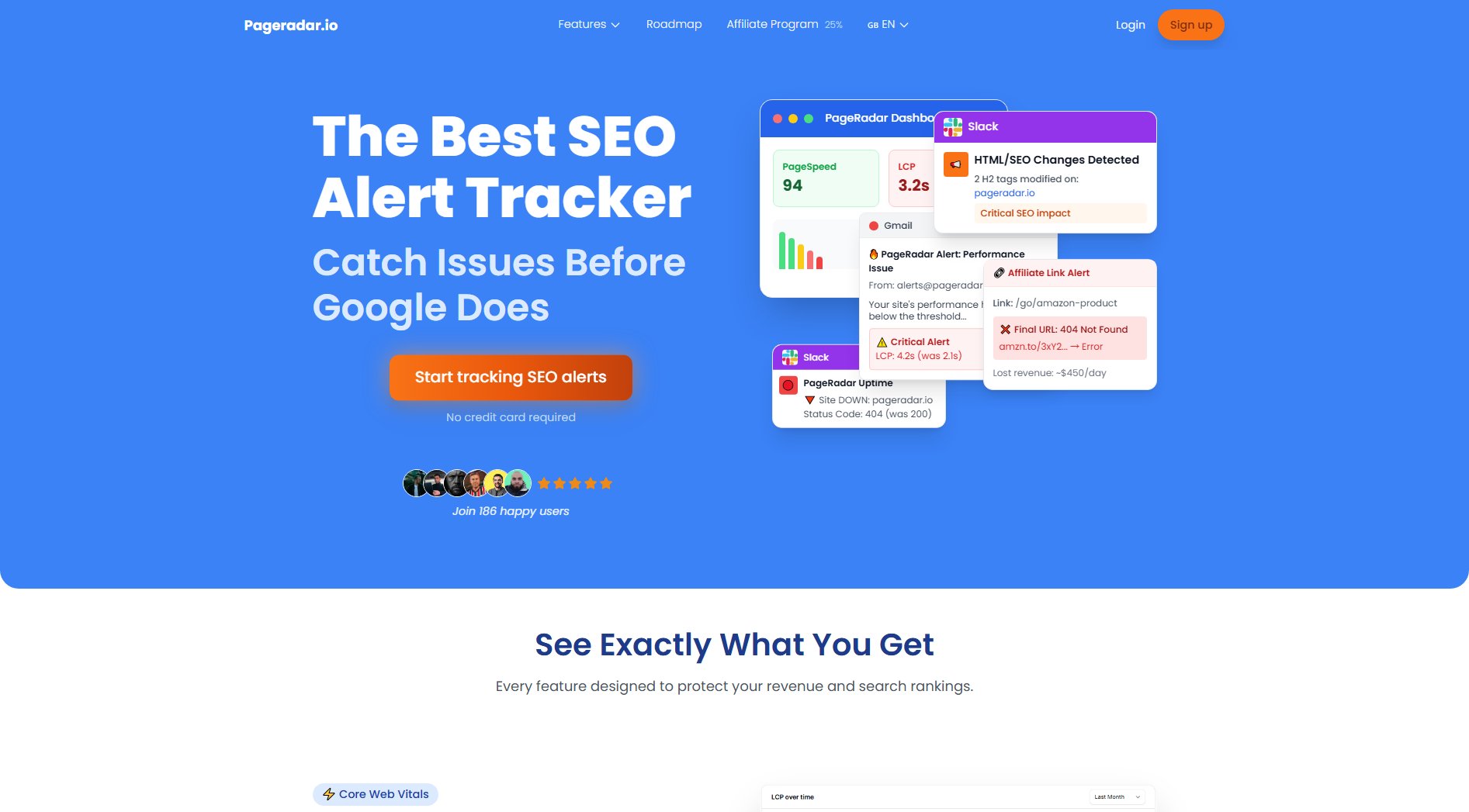 Pageradar.io Pageradar.io Interface & Screenshots
