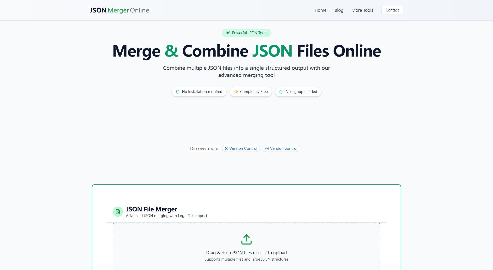 Merge JSON Files Instantly Merge JSON Files Instantly Interface & Screenshots