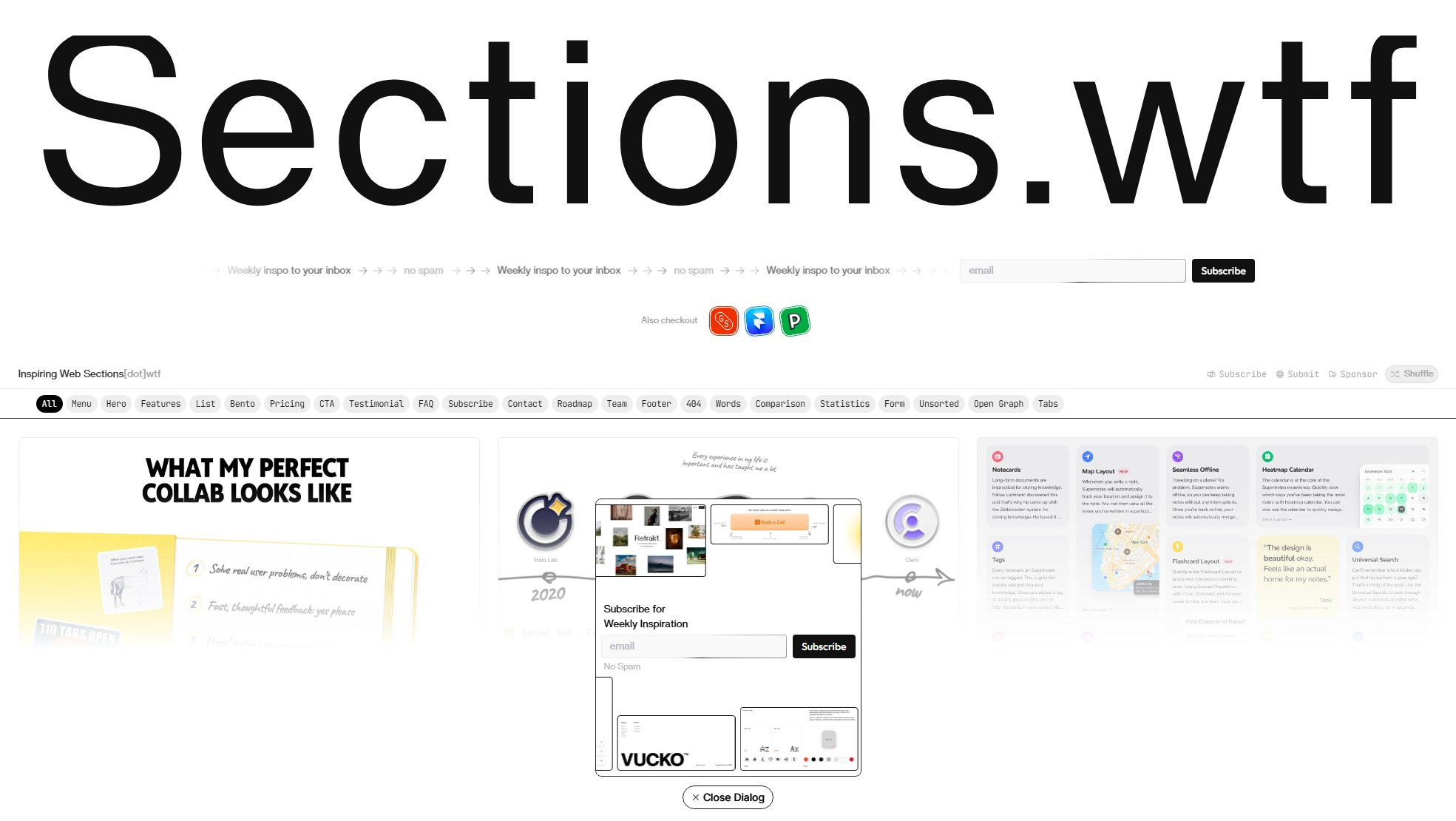 Sections.wtf Screenshot