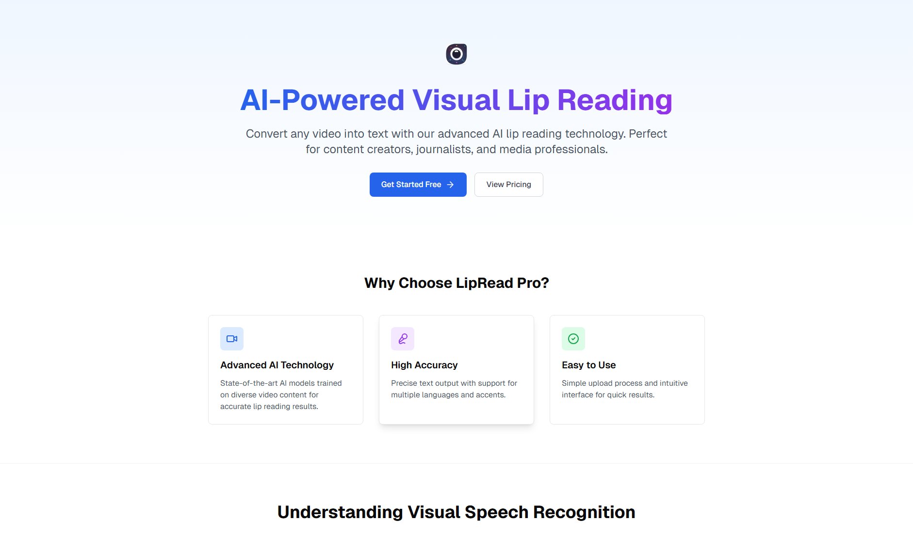 Lip Reading AI Screenshot