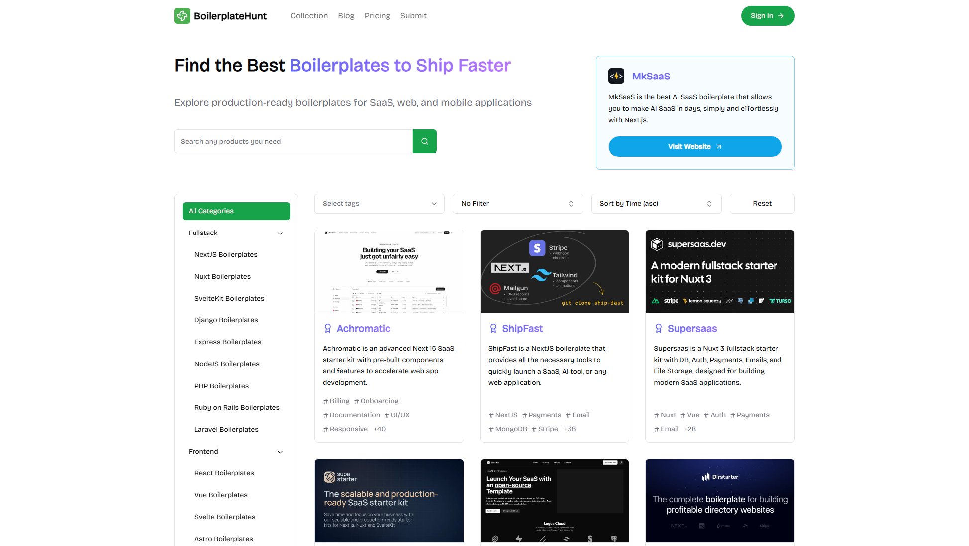BoilerplateHunt BoilerplateHunt Interface & Screenshots