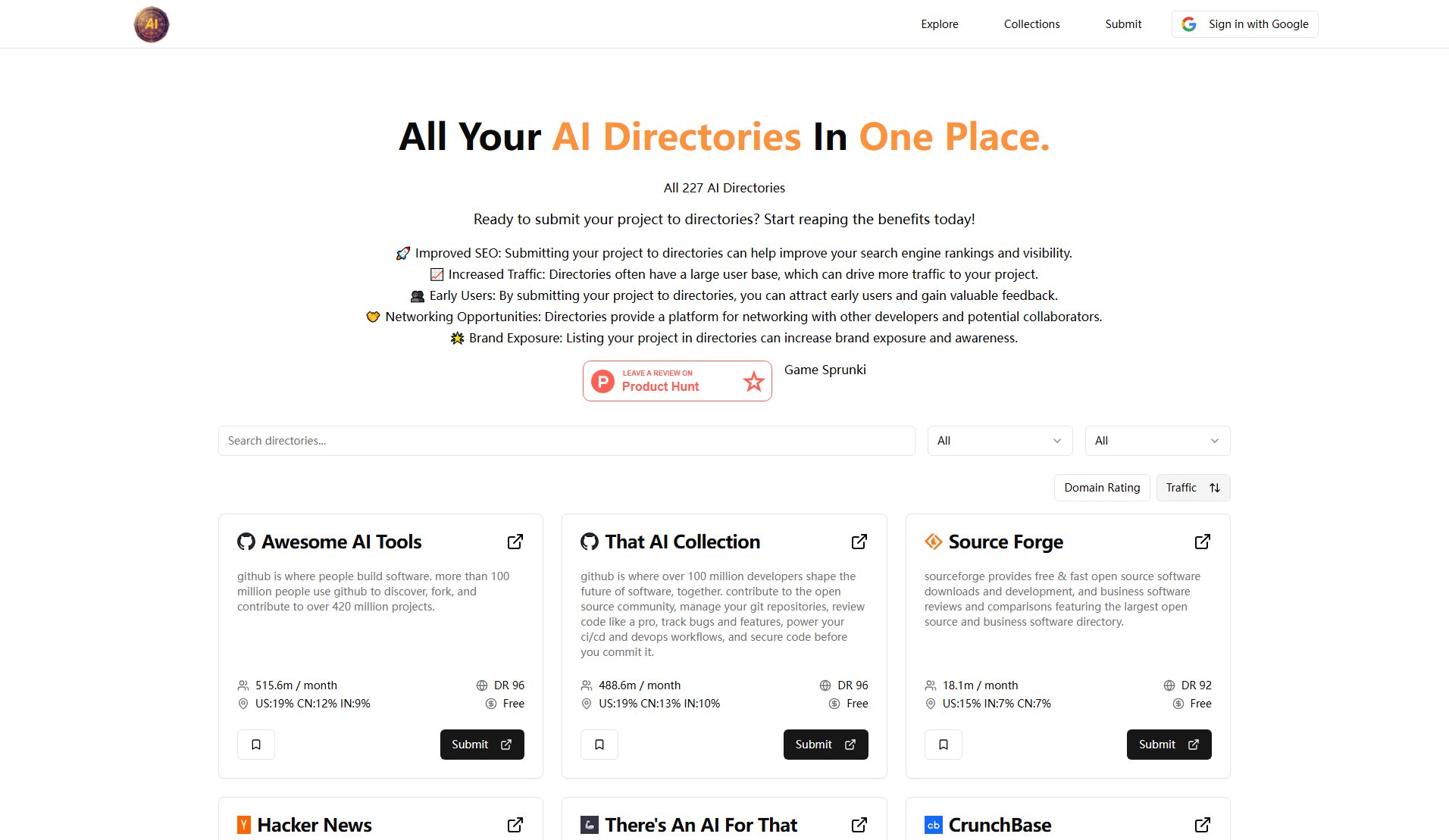 AI Directories AI Directories Interface & Screenshots