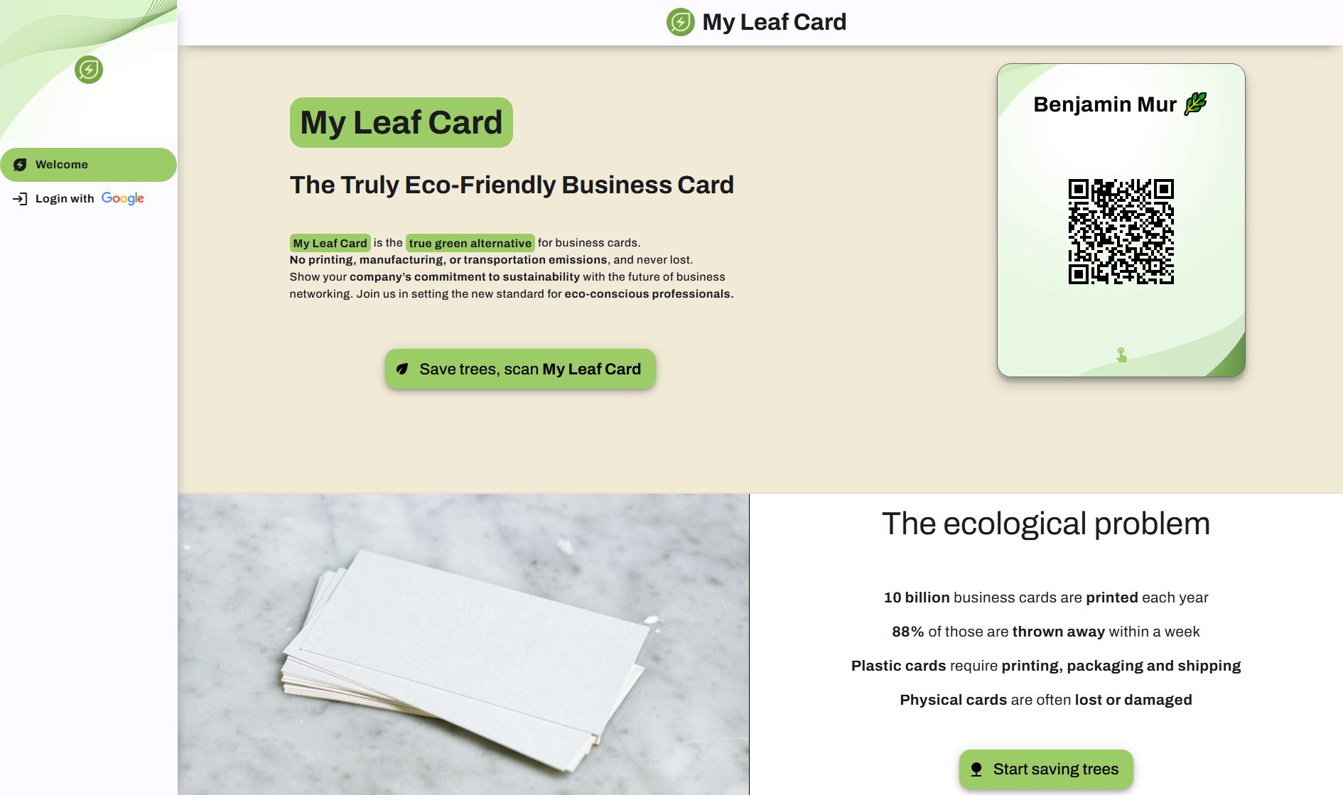 My Leaf Card My Leaf Card Interface & Screenshots My Leaf Card My Leaf Card Interface & Screenshots