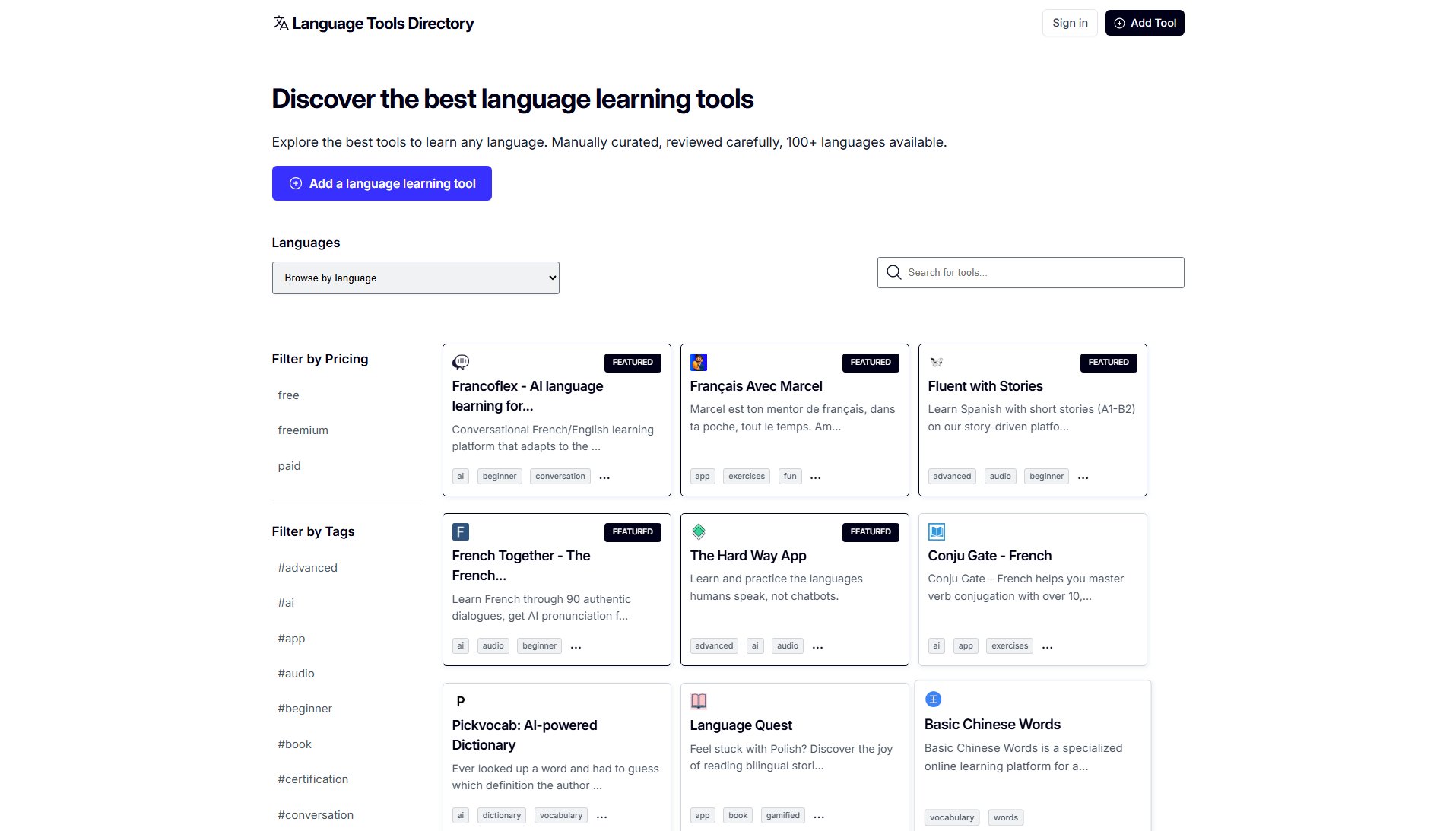 Language Tools Directory Language Tools Directory Interface & Screenshots Language Tools Directory Language Tools Directory Interface & Screenshots