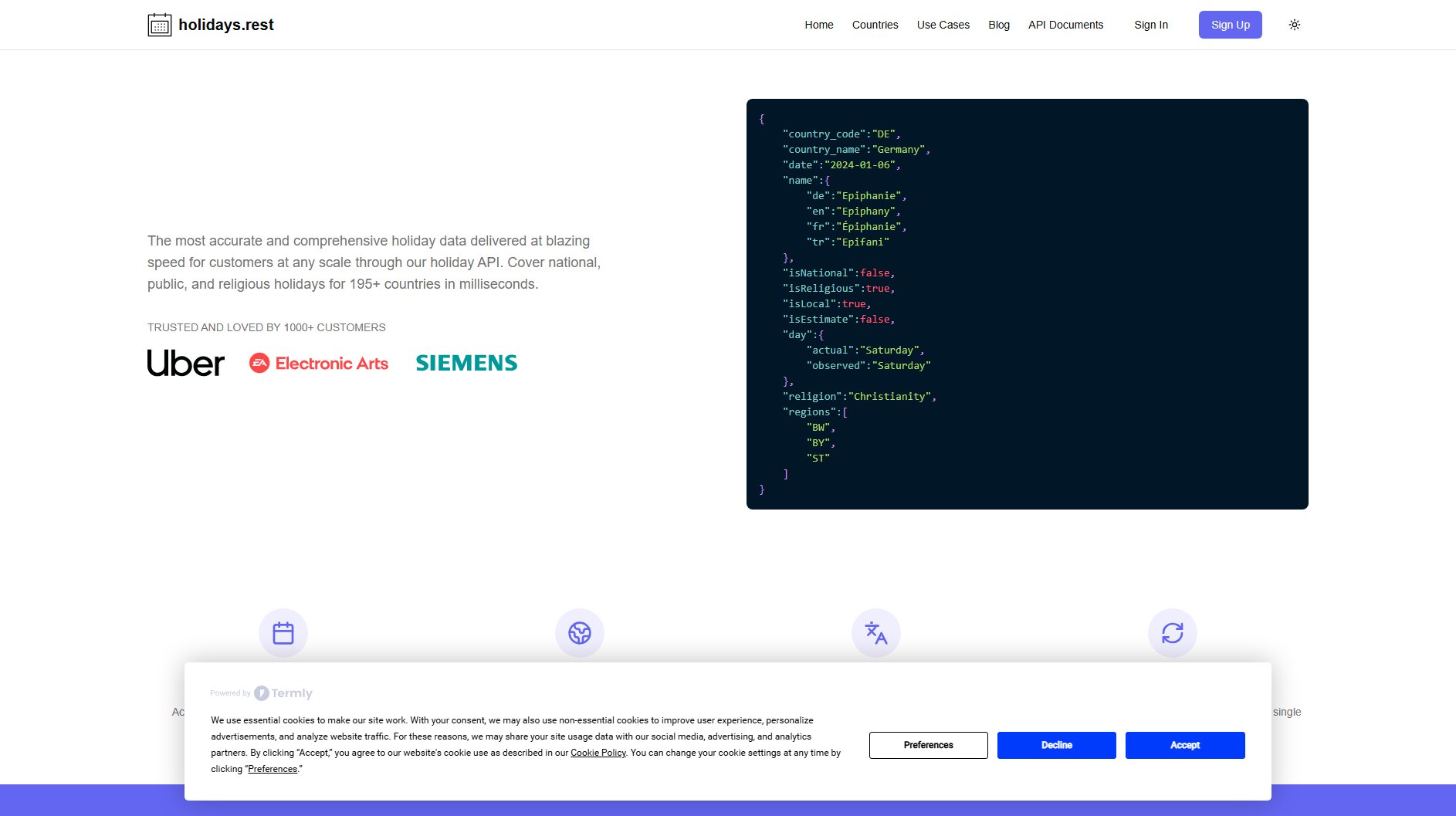 Holiday API Holiday API Interface & Screenshots