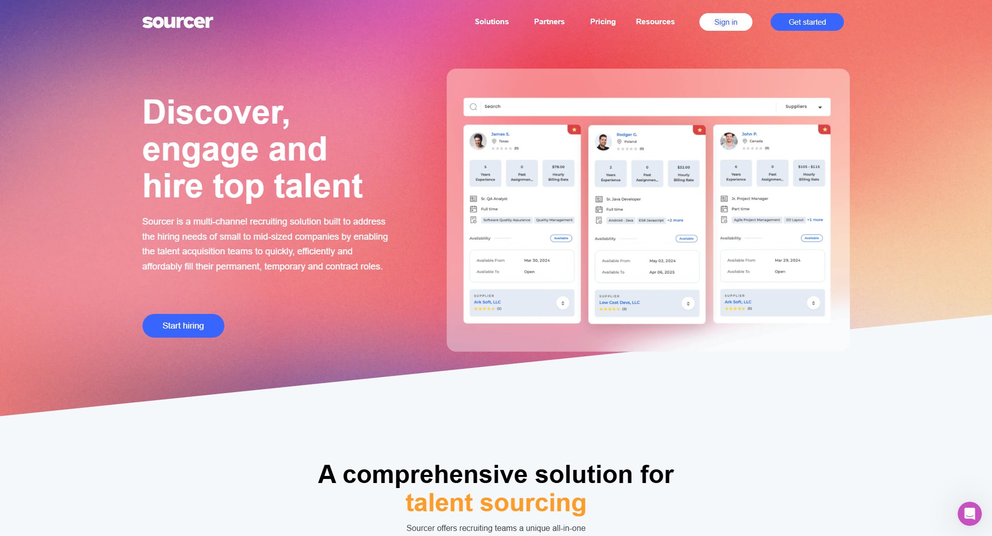 Sourcer Screenshot