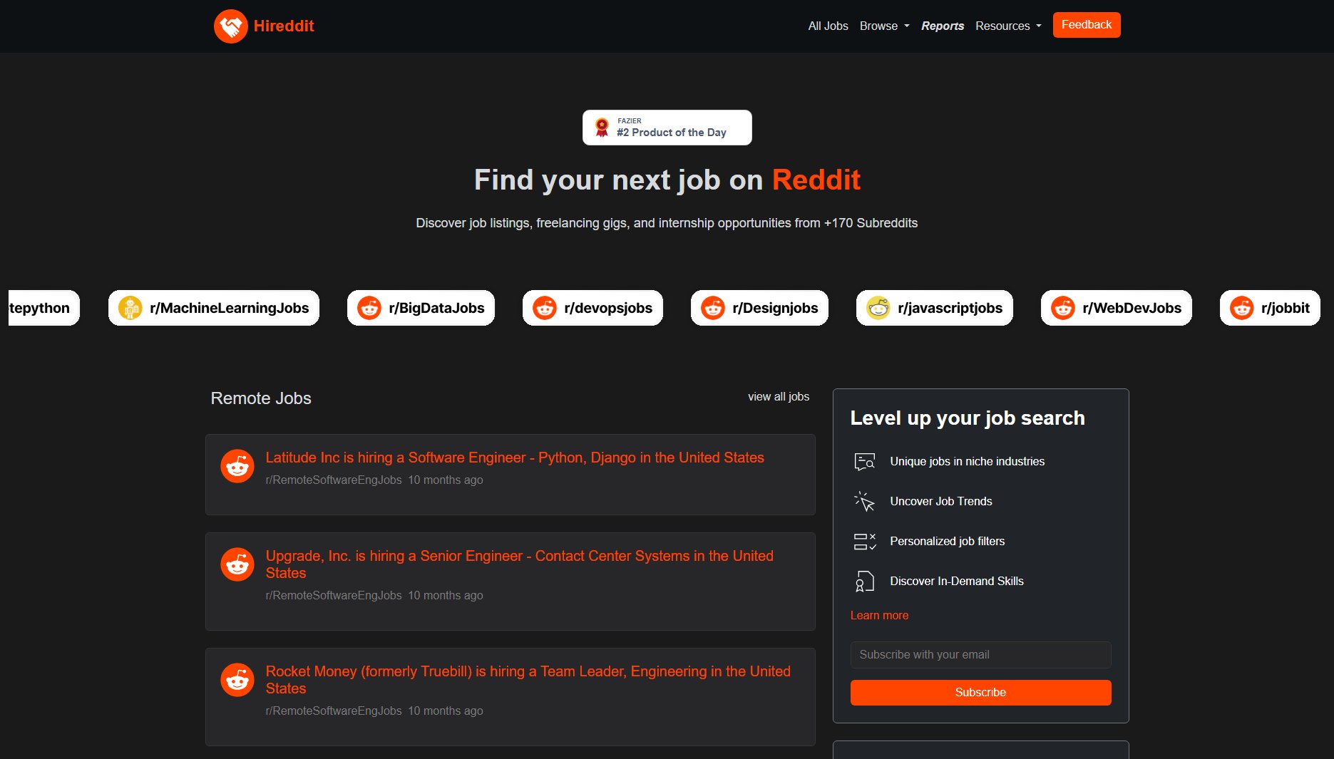 Hireddit Hireddit Interface & Screenshots Hireddit Hireddit Interface & Screenshots