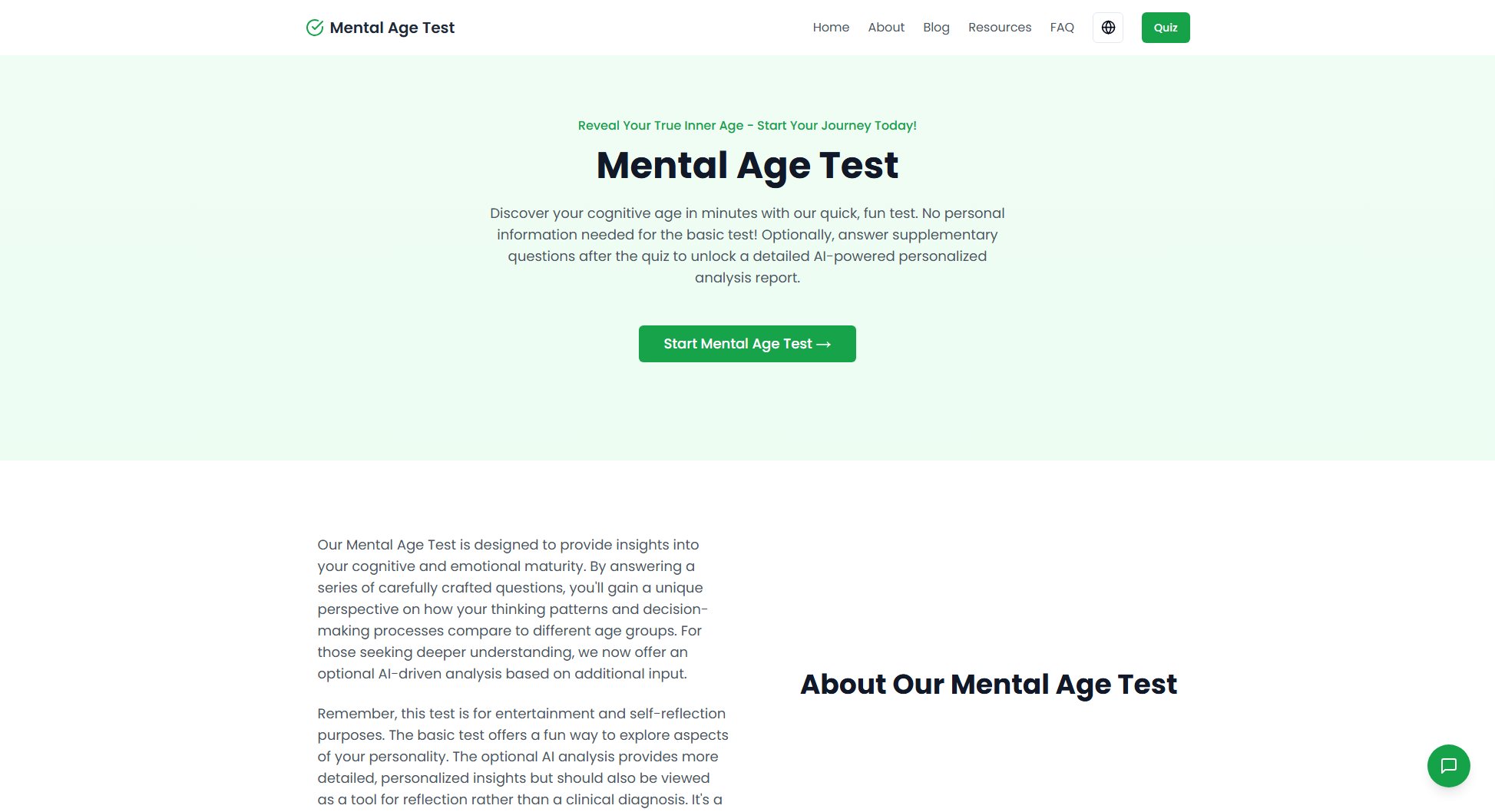Mental Age Test Mental Age Test Interface & Screenshots Mental Age Test Mental Age Test Interface & Screenshots