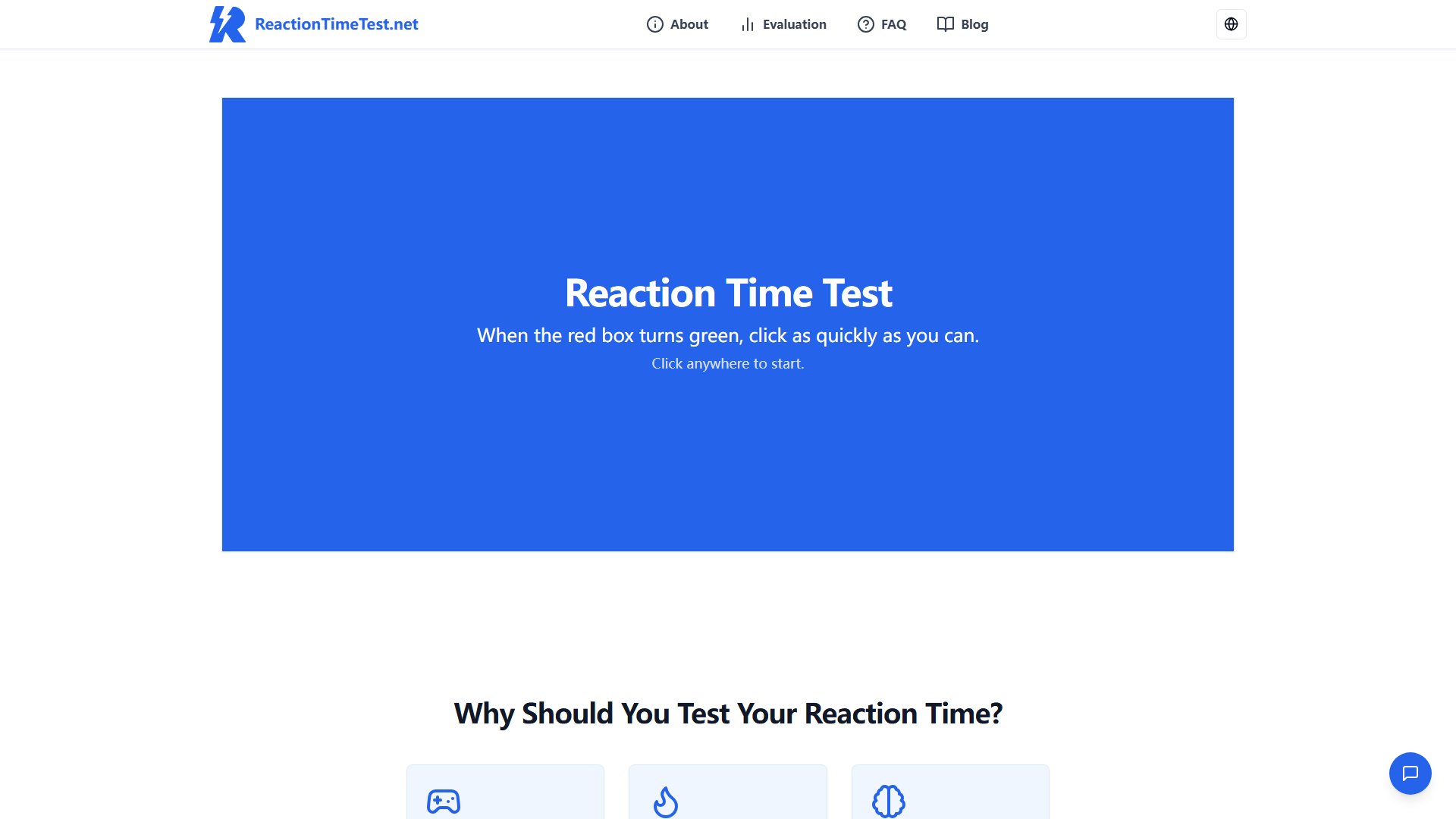 ReactionTimeTest.net Screenshot