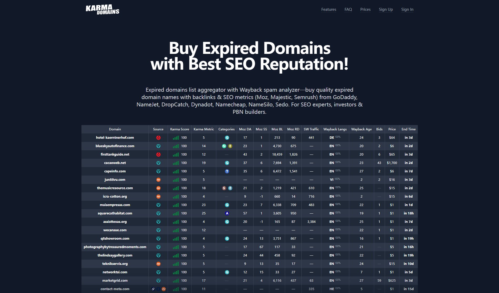 Karma.Domains Karma.Domains Interface & Screenshots