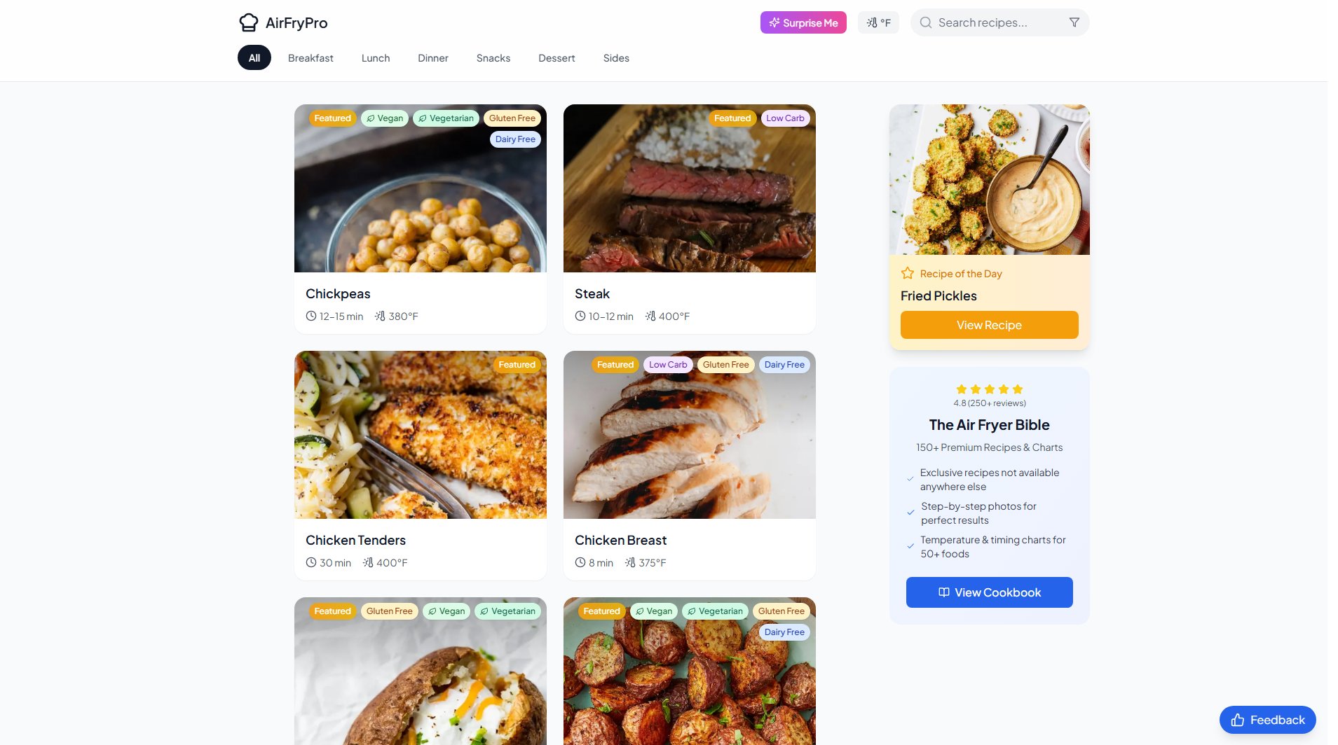 Air Fry Pro Air Fry Pro Interface & Screenshots