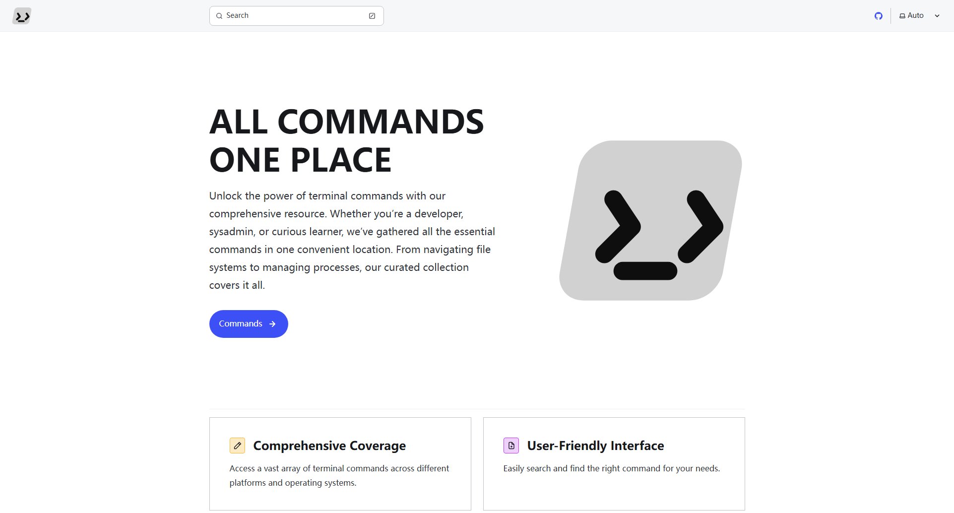 ALL COMMANDS ONE PLACE ALL COMMANDS ONE PLACE Interface & Screenshots