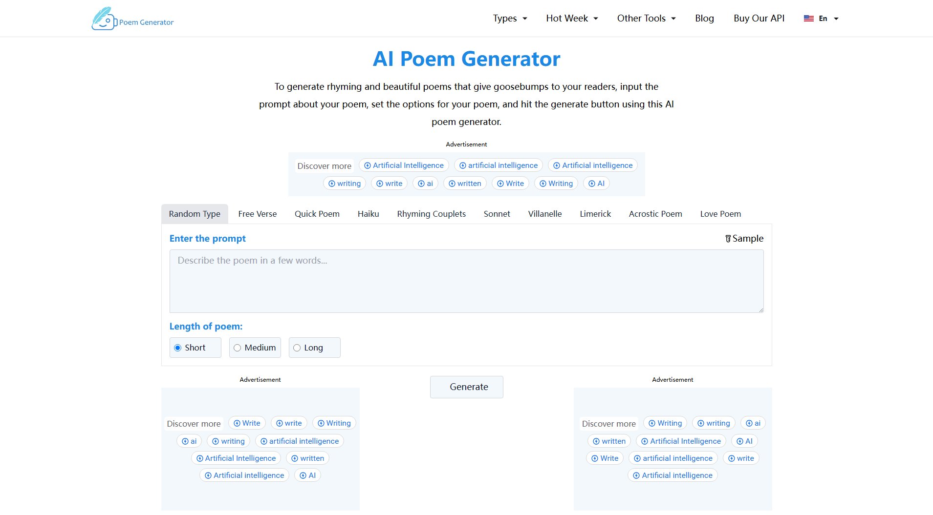 AI Poem Generator AI Poem Generator Interface & Screenshots AI Poem Generator AI Poem Generator Interface & Screenshots