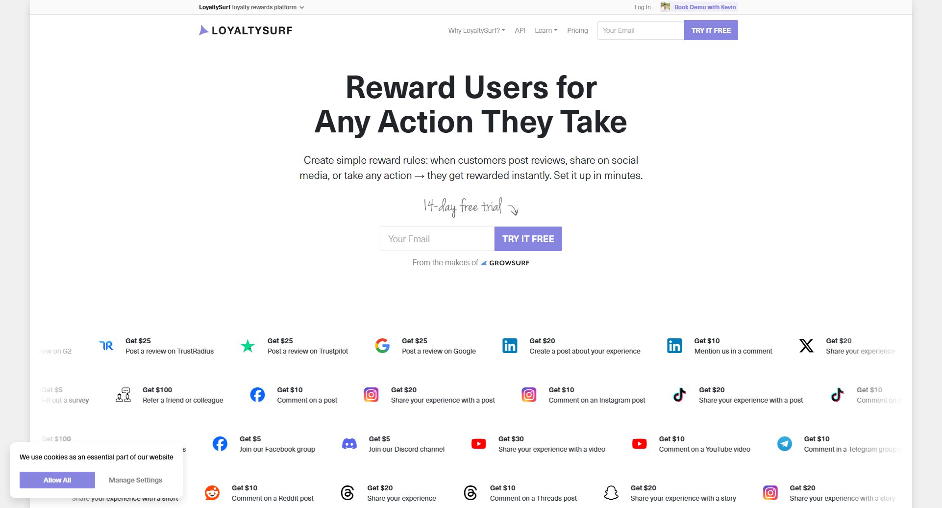 LoyaltySurf LoyaltySurf Interface & Screenshots LoyaltySurf LoyaltySurf Interface & Screenshots