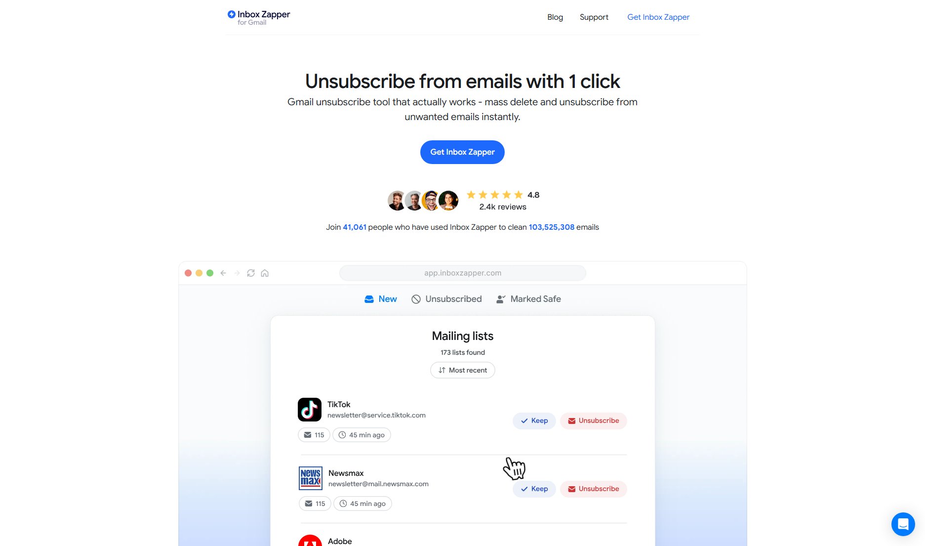 Inbox Zapper Screenshot Inbox Zapper Screenshot