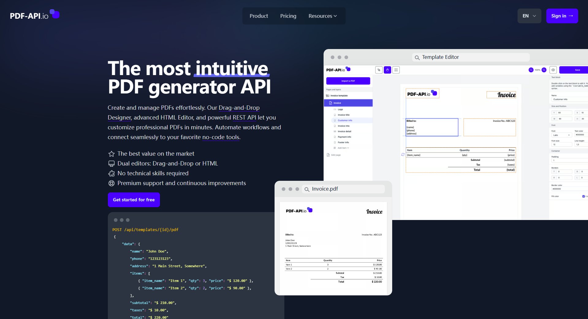 PDF-API.io PDF-API.io Interface & Screenshots PDF-API.io PDF-API.io Interface & Screenshots