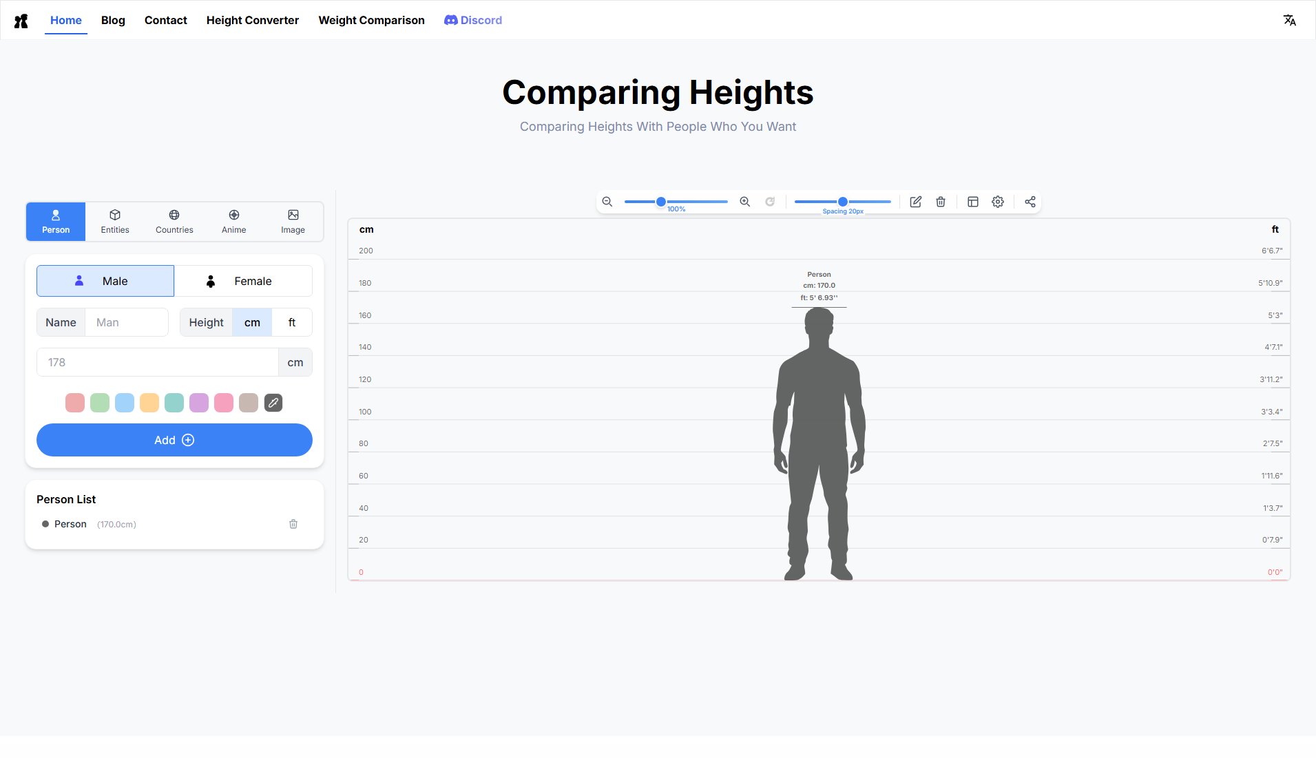 Comparing Heights Comparing Heights Interface & Screenshots Comparing Heights Comparing Heights Interface & Screenshots