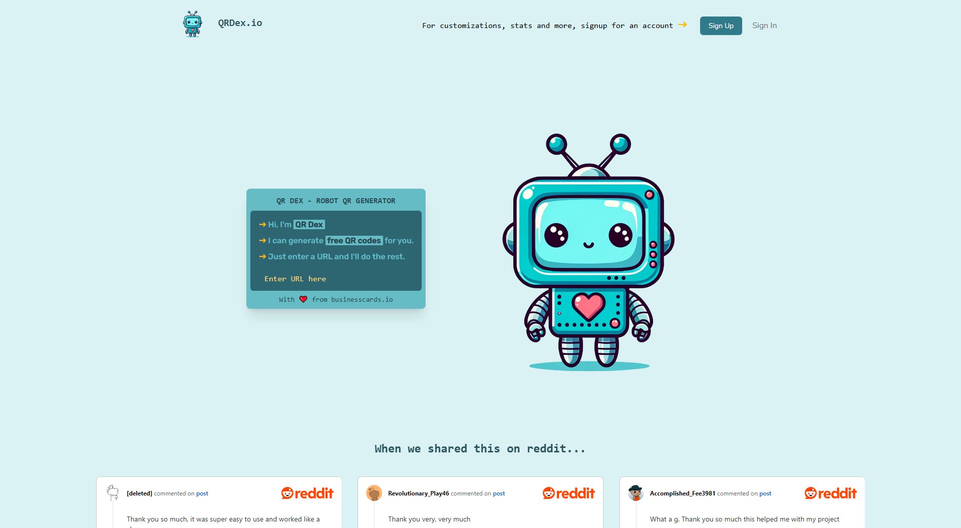 QR Dex QR Dex Interface & Screenshots