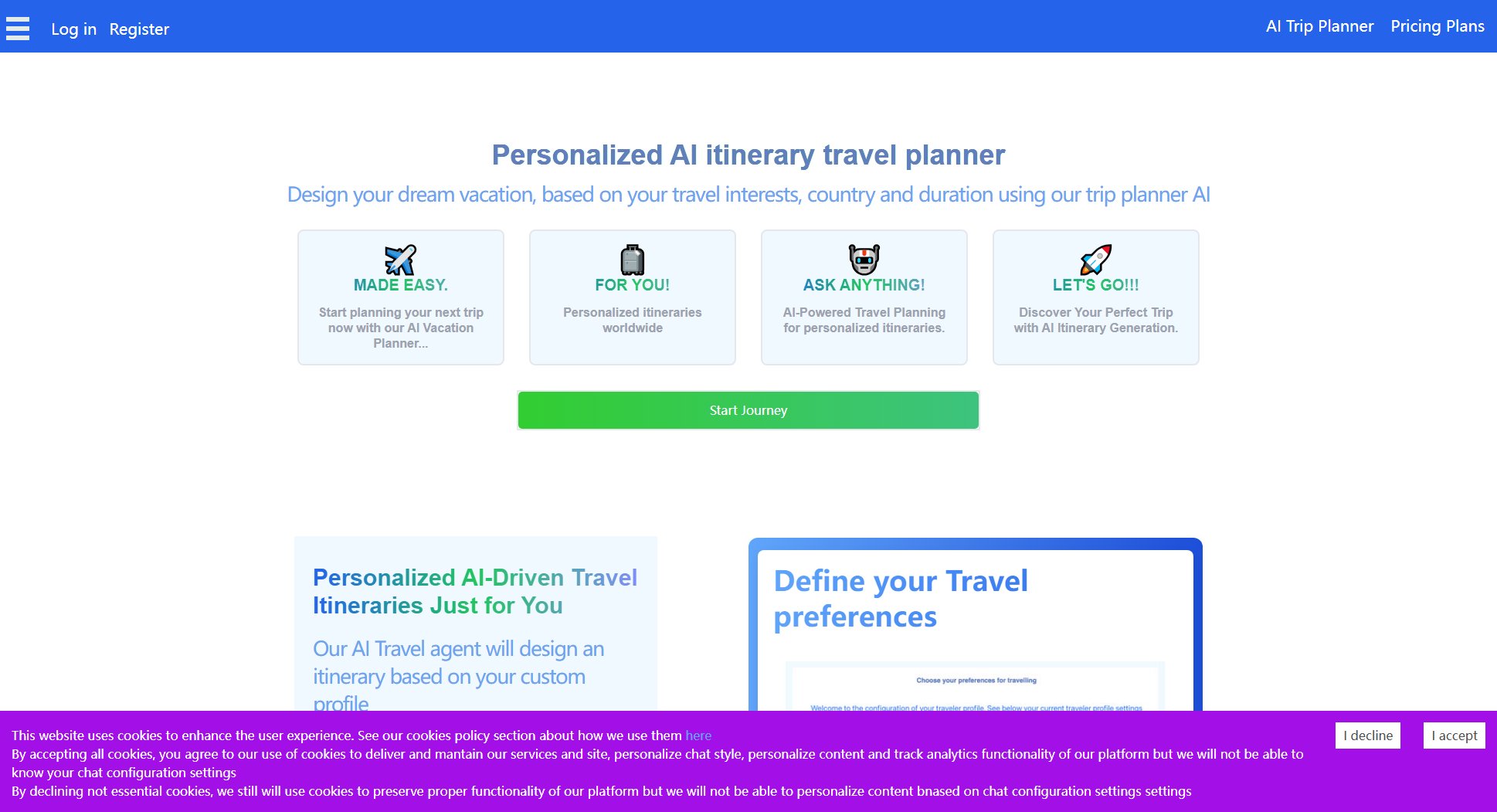 AI Trip Planner AI Trip Planner Interface & Screenshots