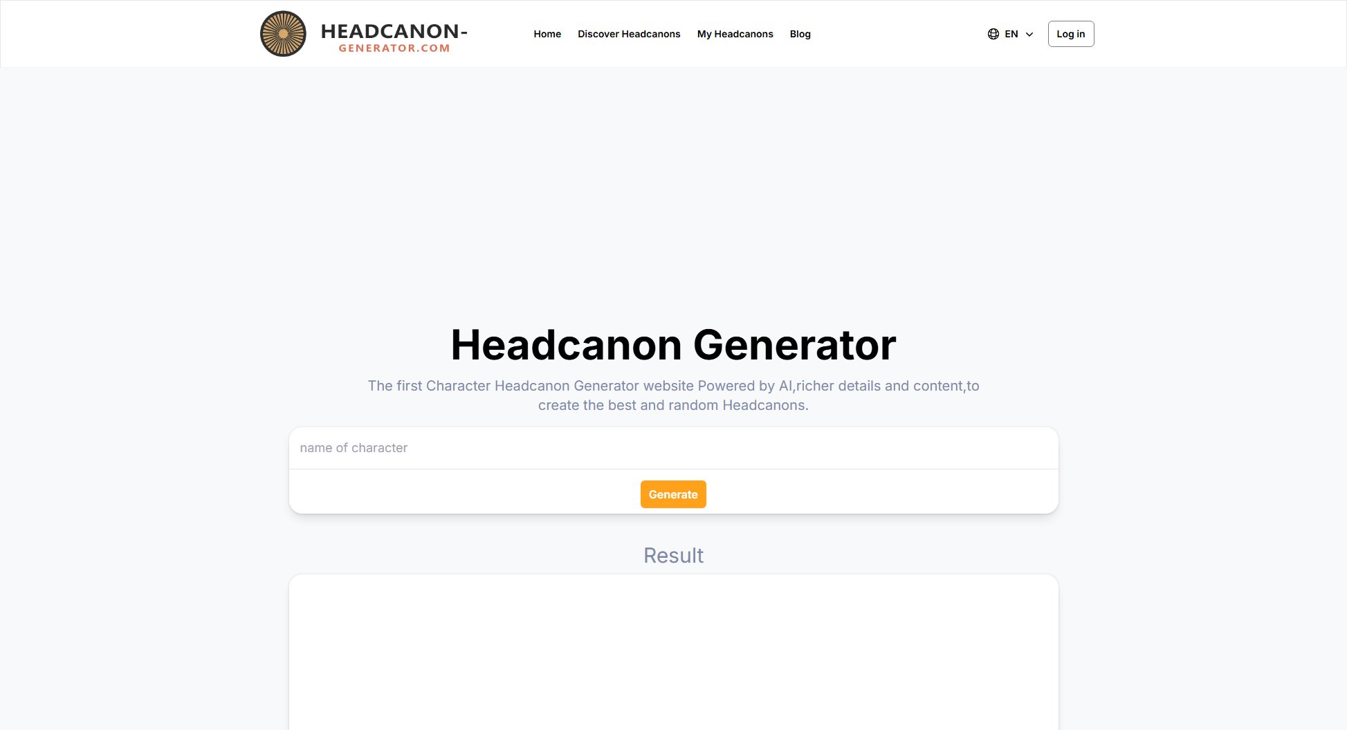 Headcanon Generator Headcanon Generator Interface & Screenshots