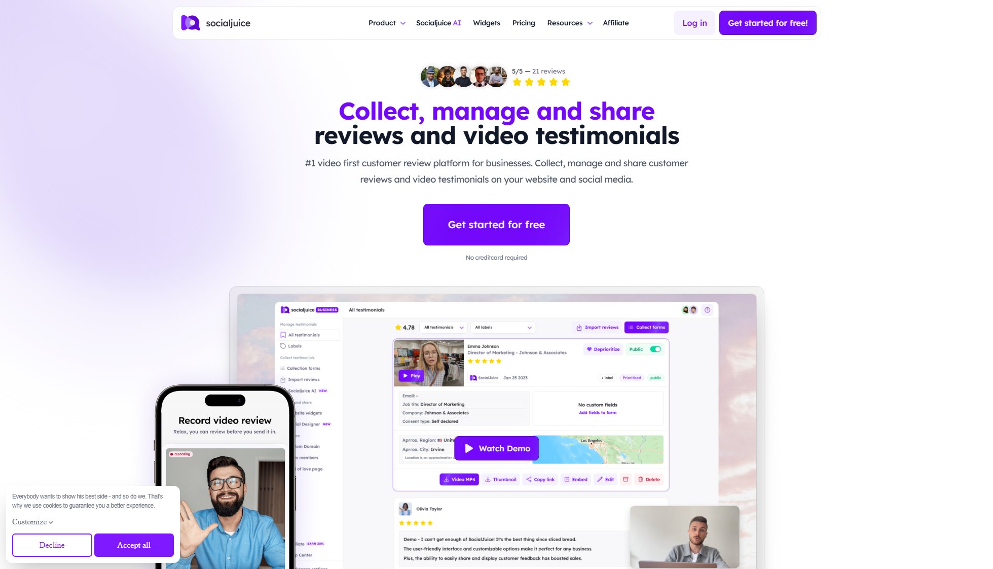 Socialjuice Socialjuice Interface & Screenshots