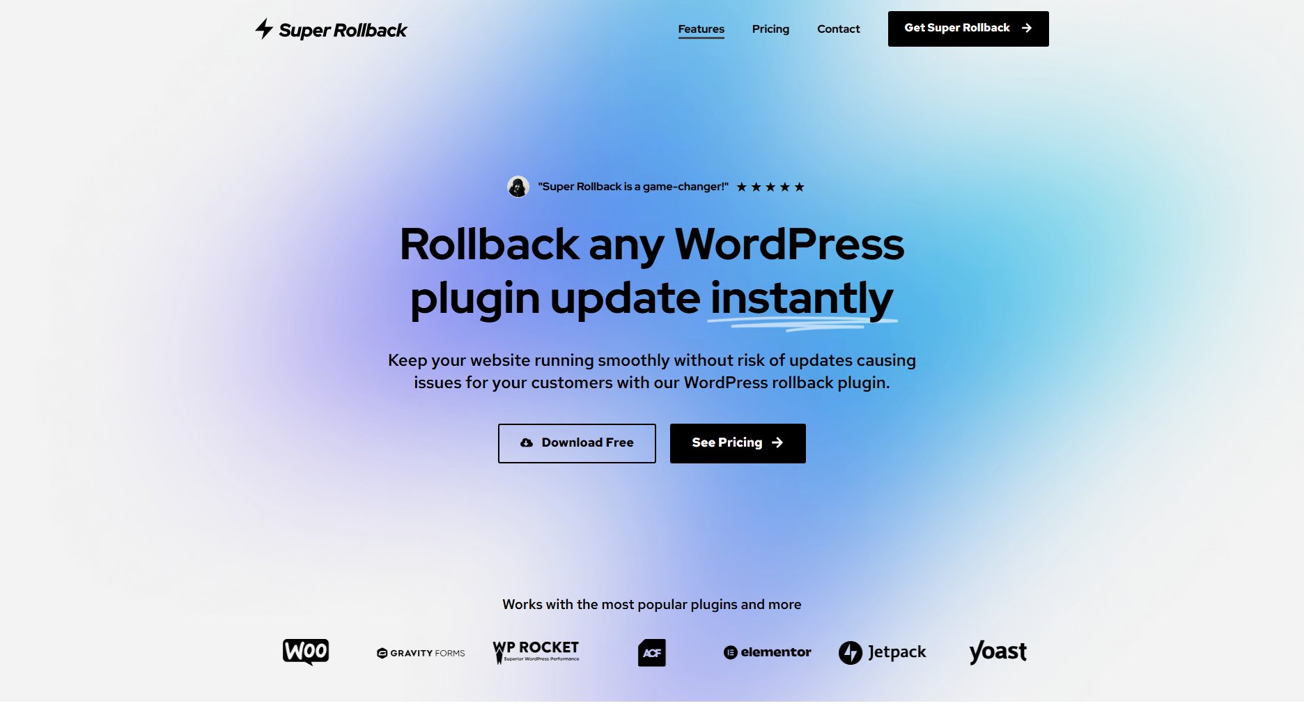 Super Rollback Super Rollback Interface & Screenshots