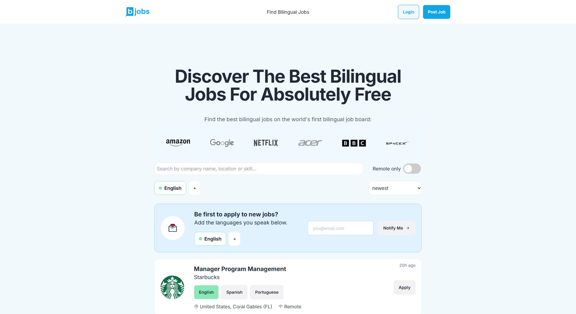 BilingualJobs.io BilingualJobs.io Interface & Screenshots
