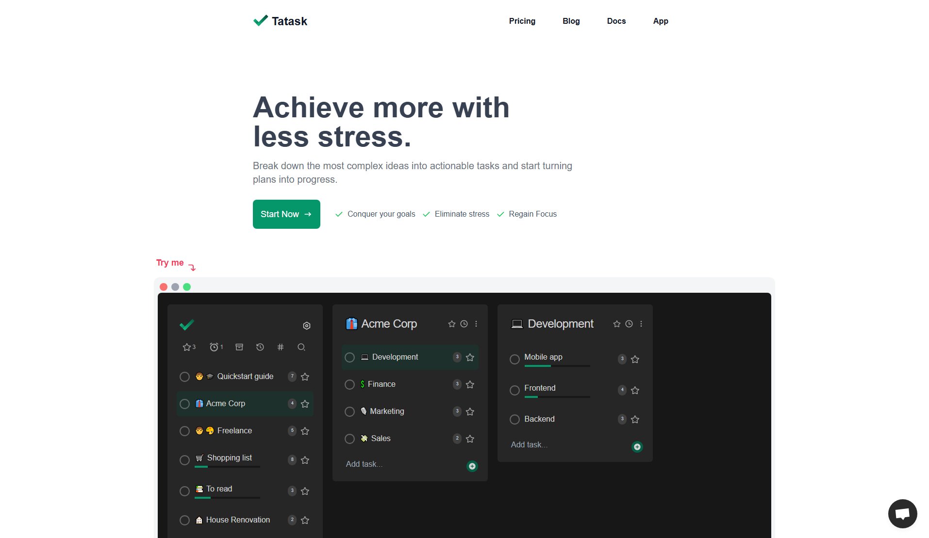 Tatask Tatask Interface & Screenshots
