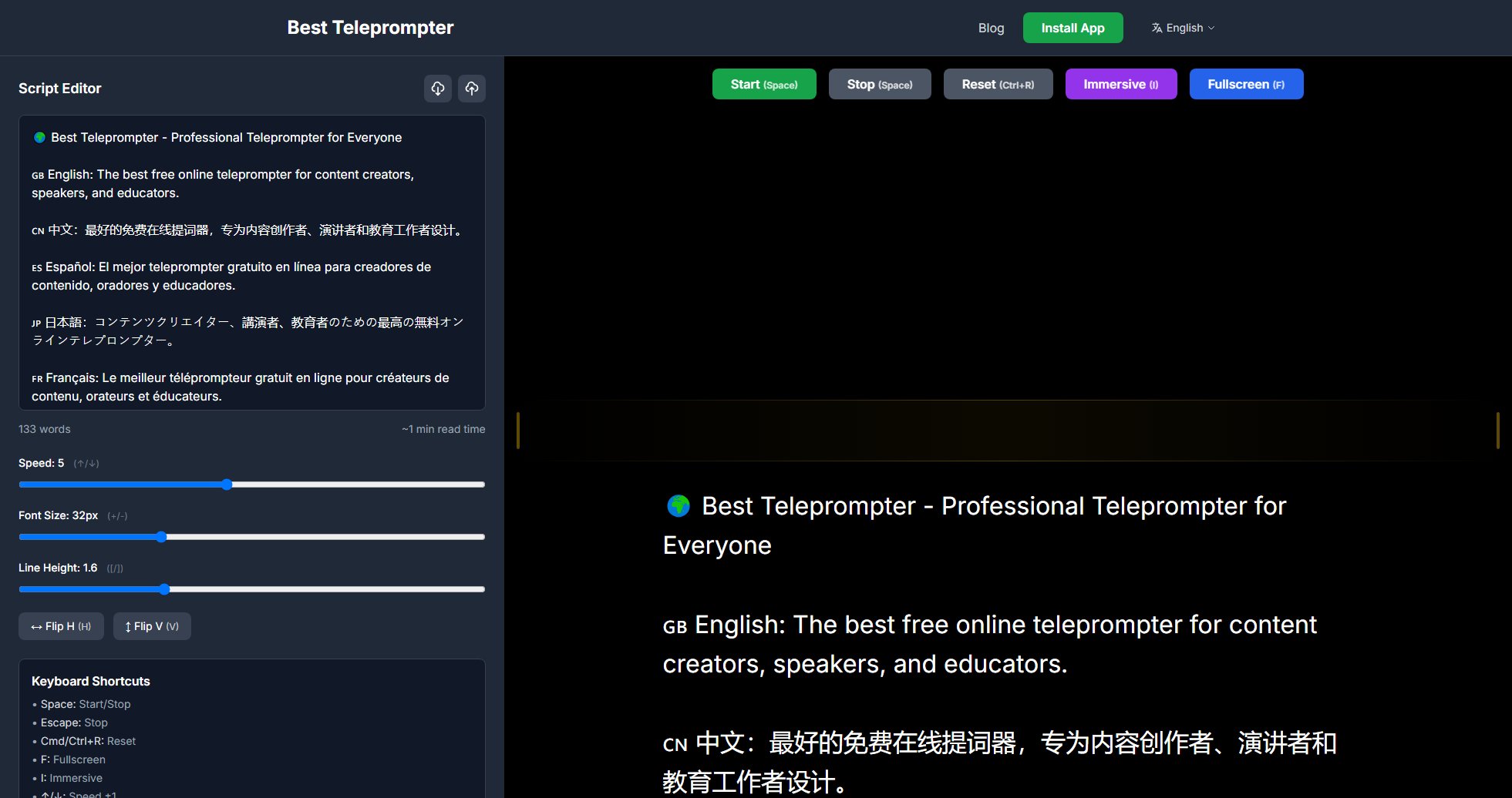 Best Teleprompter Screenshot