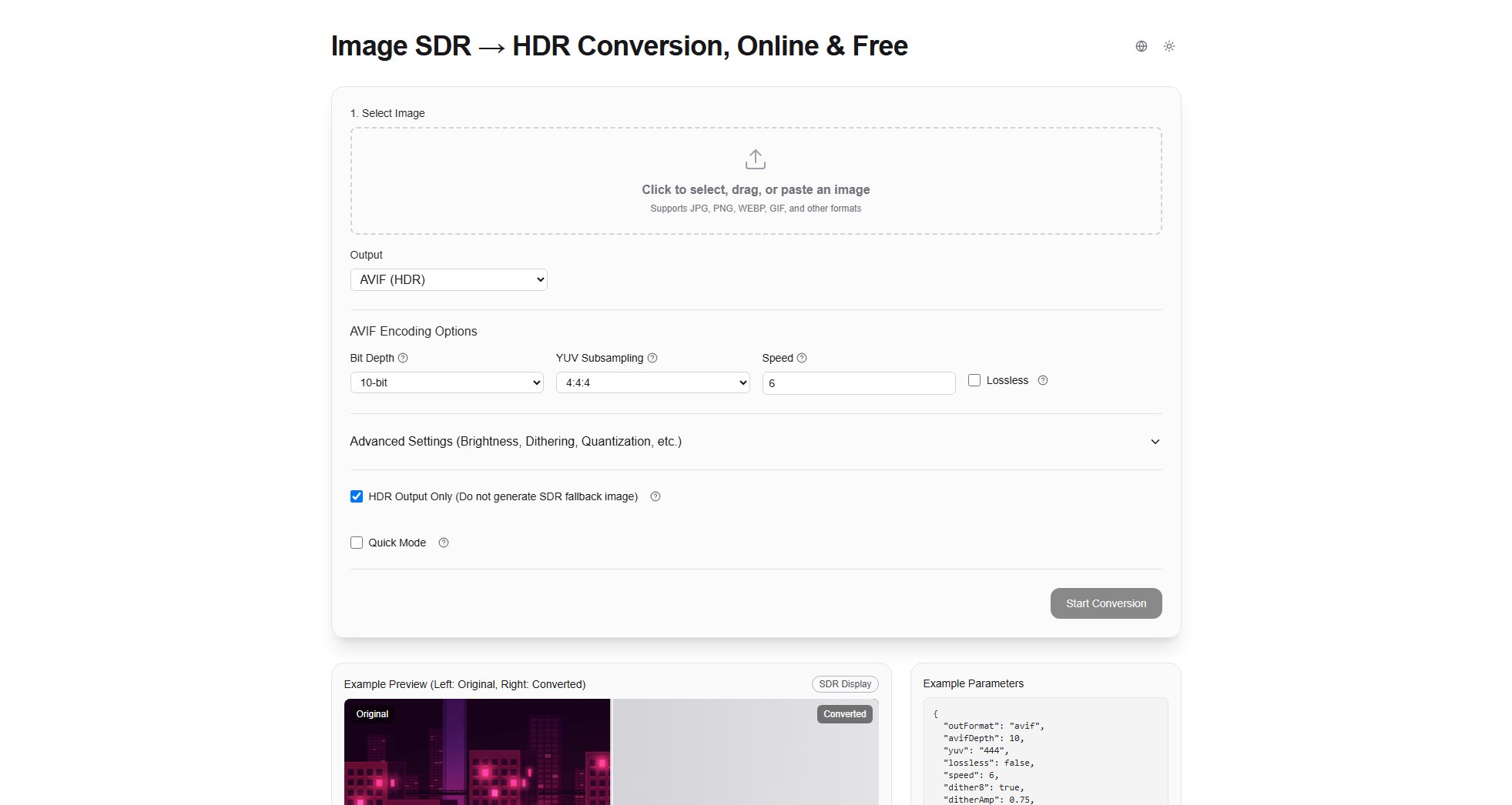 Image/Photo SDR to HDR Converter Image/Photo SDR to HDR Converter Interface & Screenshots Image/Photo SDR to HDR Converter Image/Photo SDR to HDR Converter Interface & Screenshots