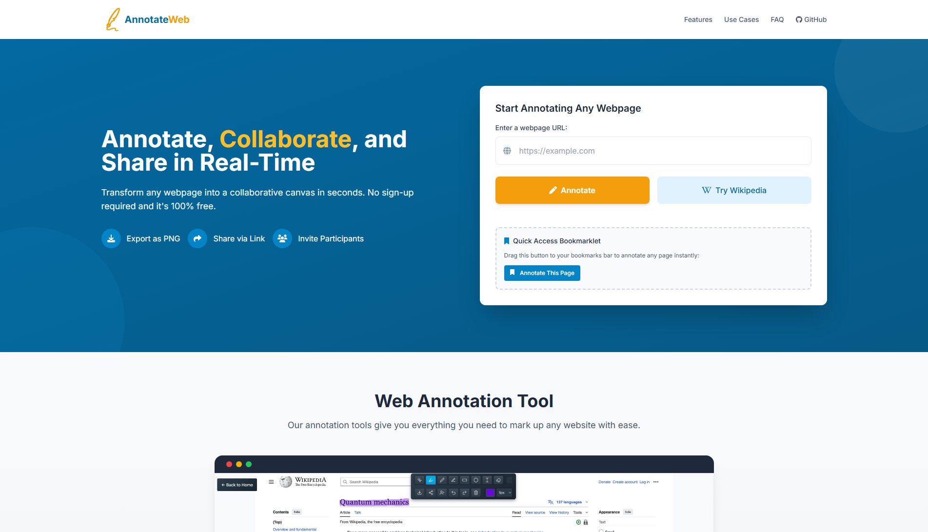 AnnotateWeb Screenshot