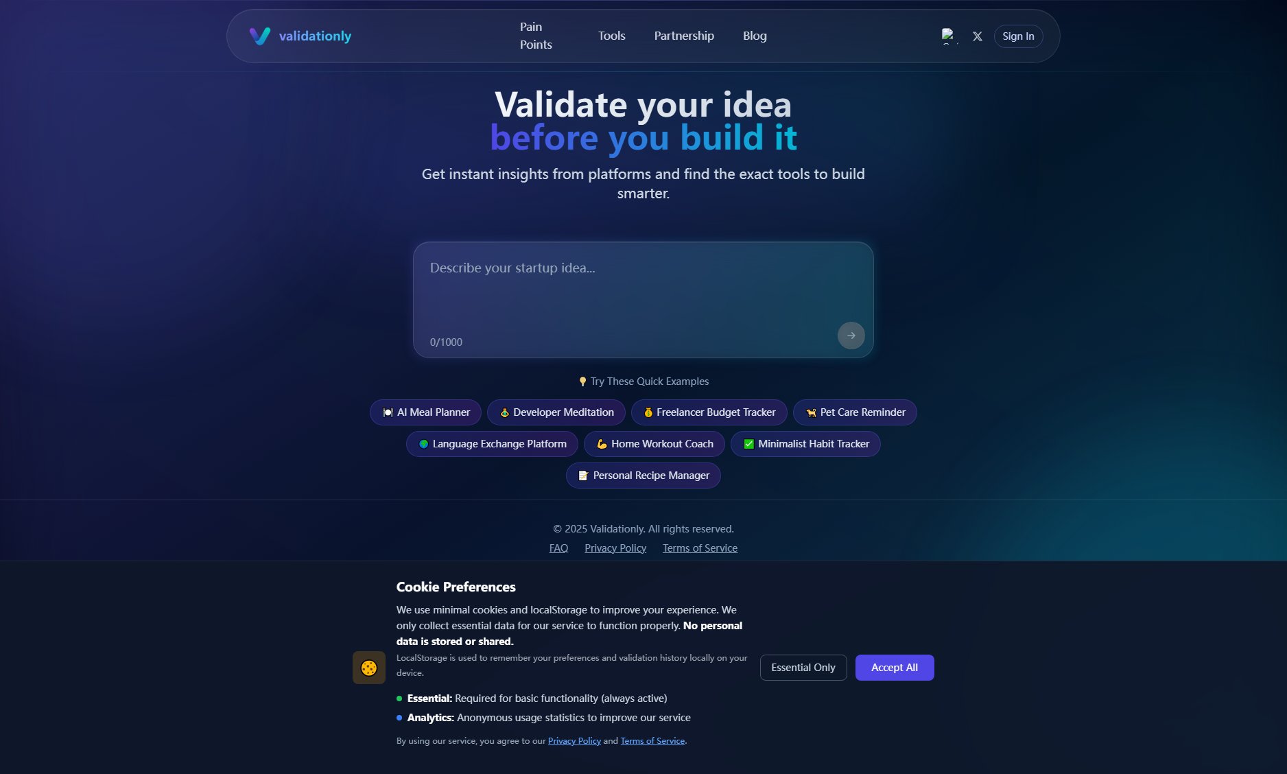 Validationly Validationly Interface & Screenshots Validationly Validationly Interface & Screenshots