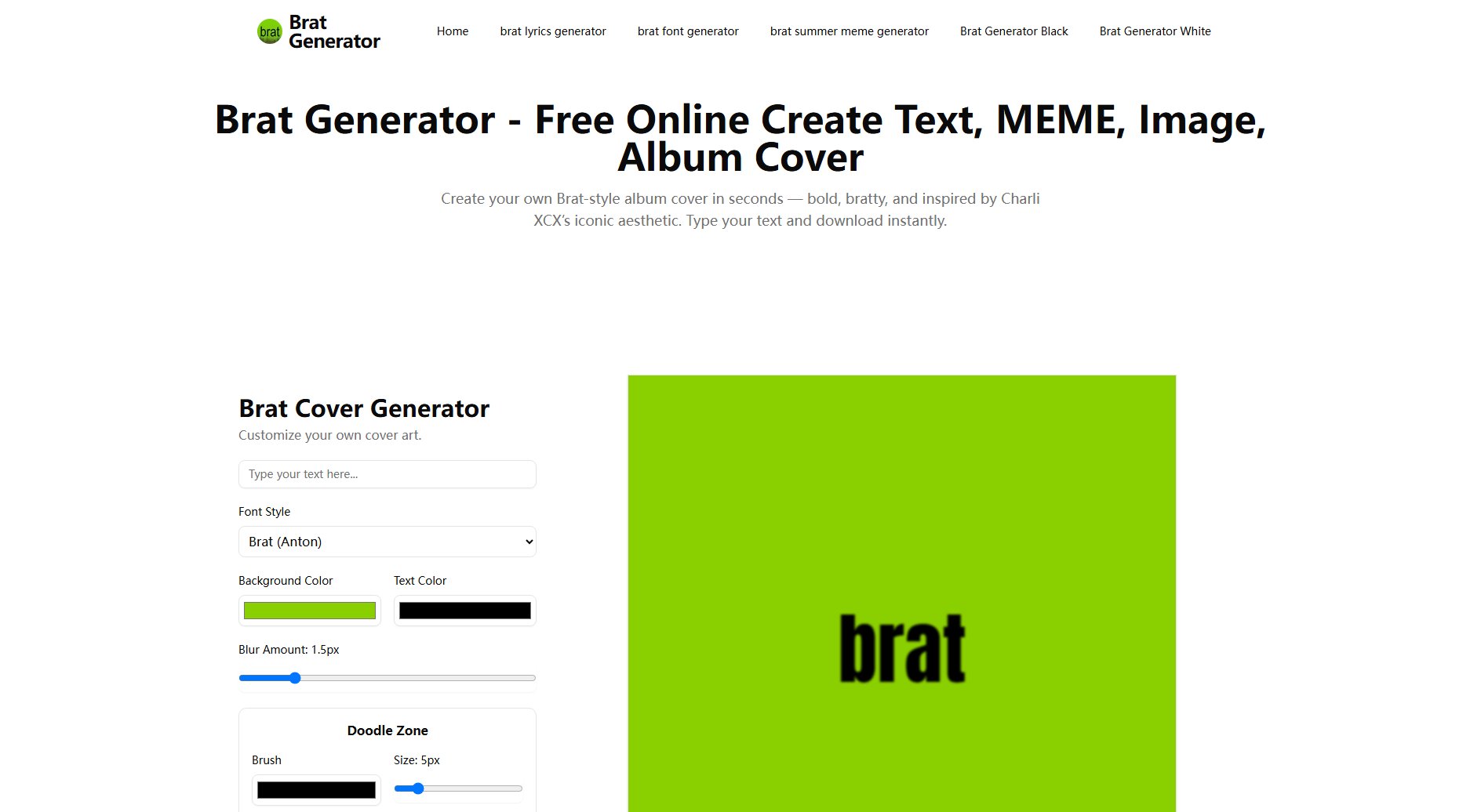 Brat Generator Brat Generator Interface & Screenshots