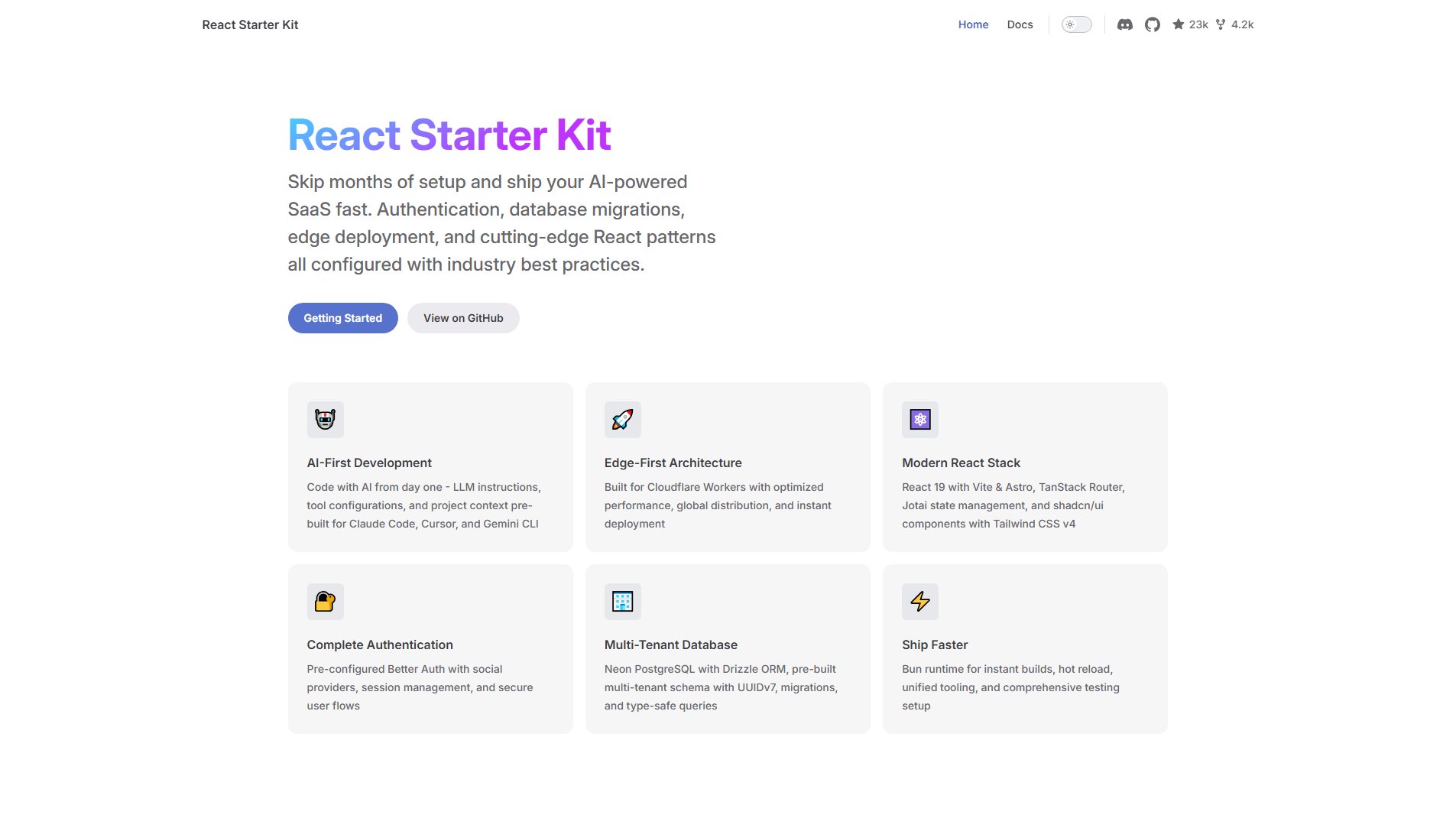 React Starter Kit React Starter Kit Interface & Screenshots React Starter Kit React Starter Kit Interface & Screenshots